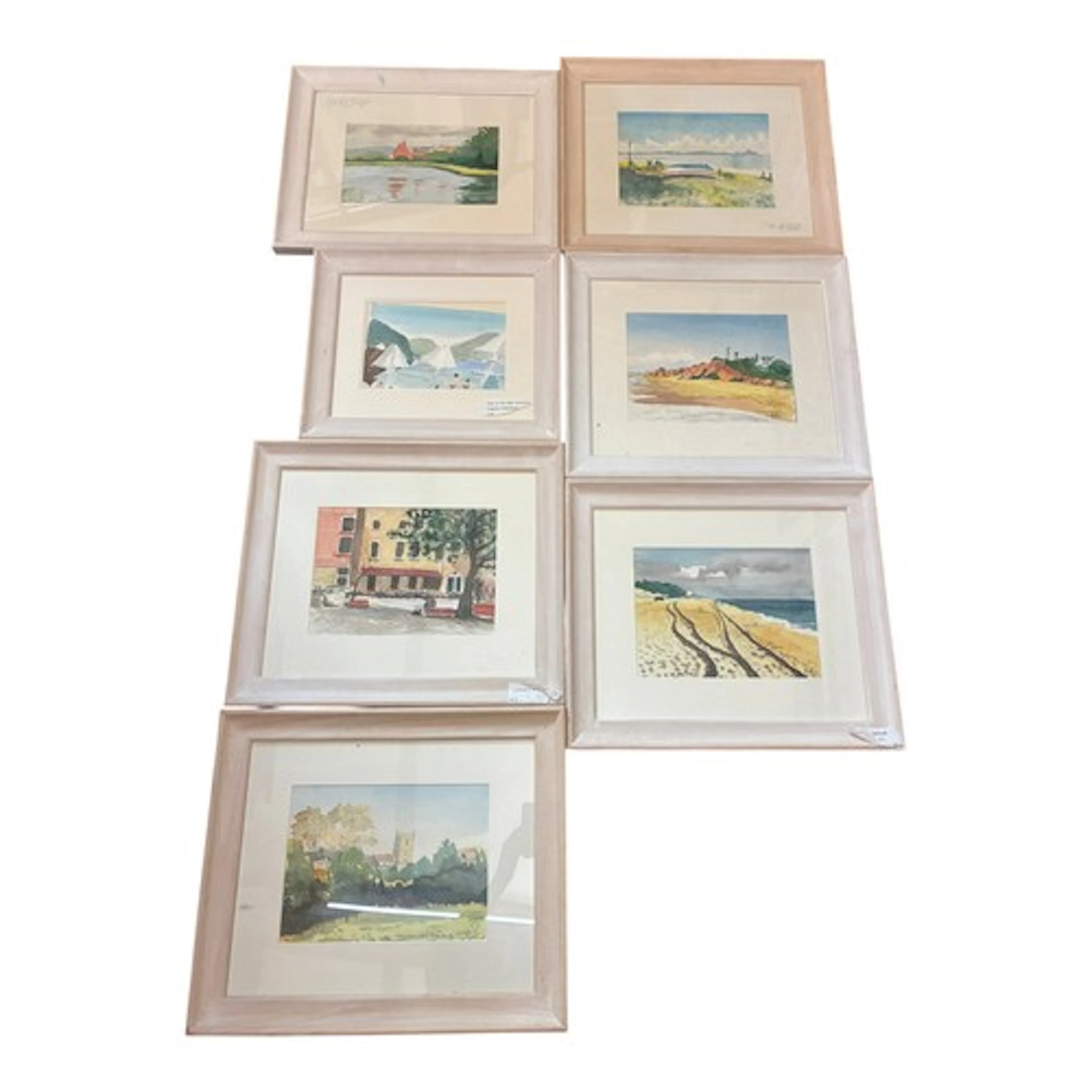 A studio collection of seven contemporary watercolours of co...