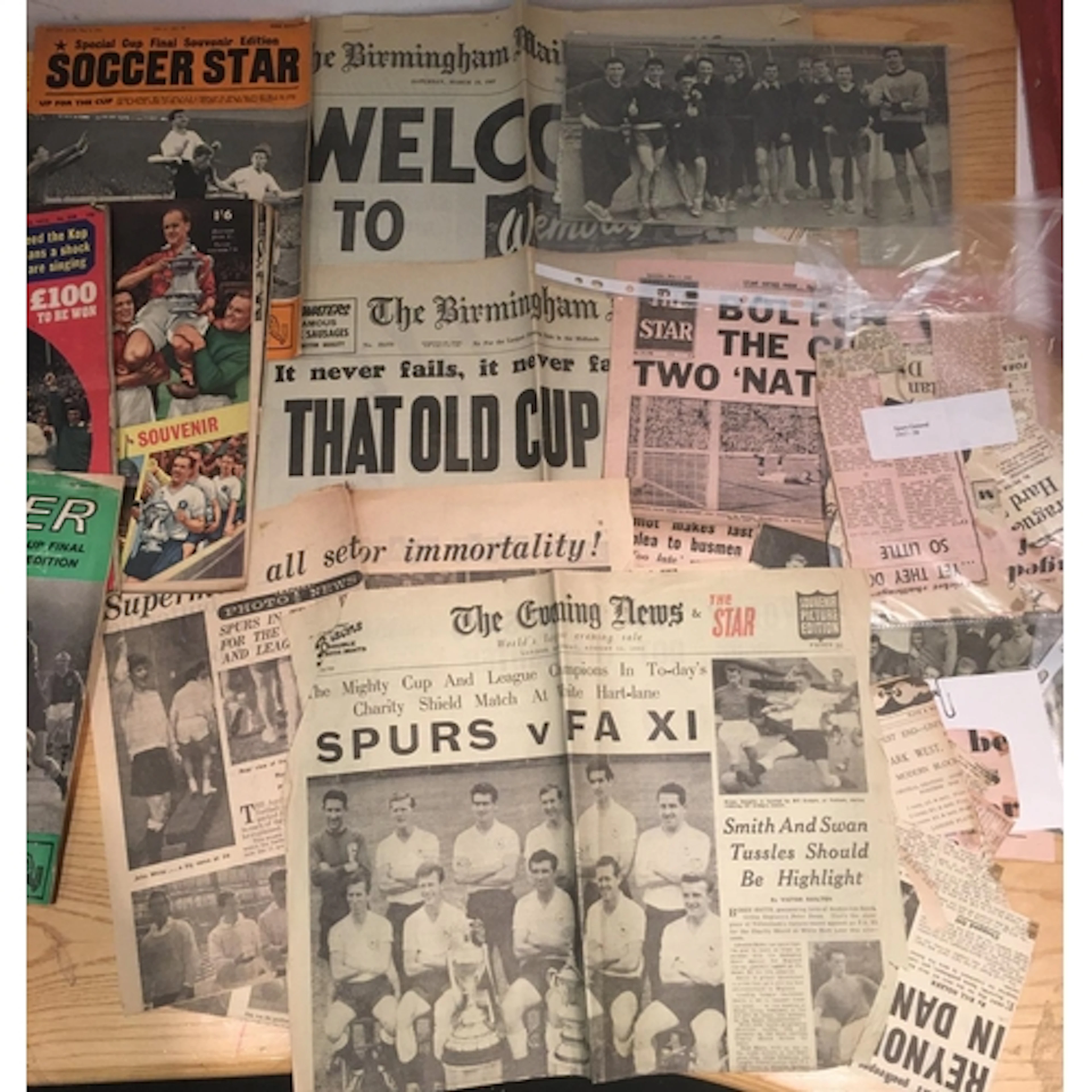 Tottenham Football Memorabilia Box: Includes newspapers and ...