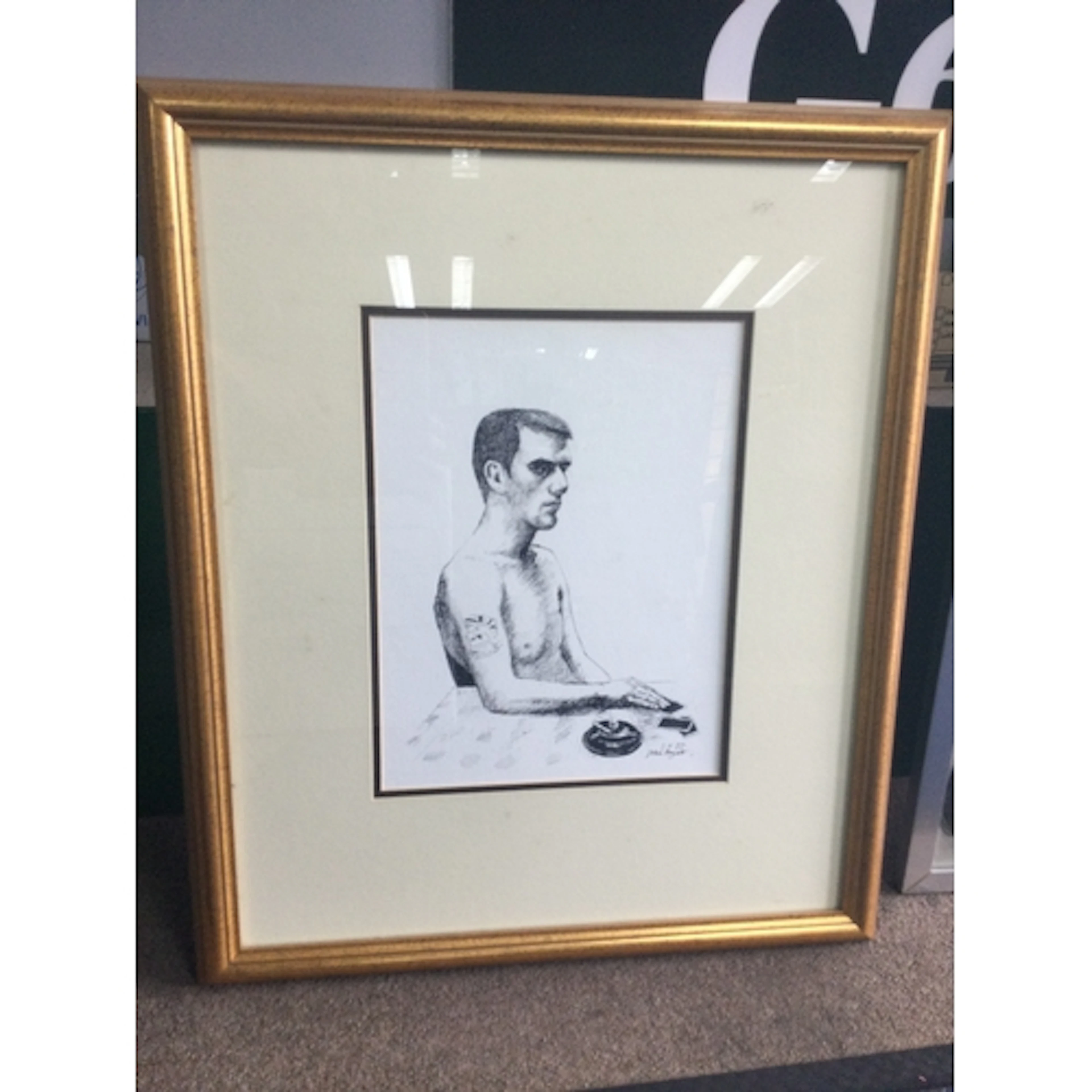 Prisoner sketched in prison by John Myatt, notorious for con...