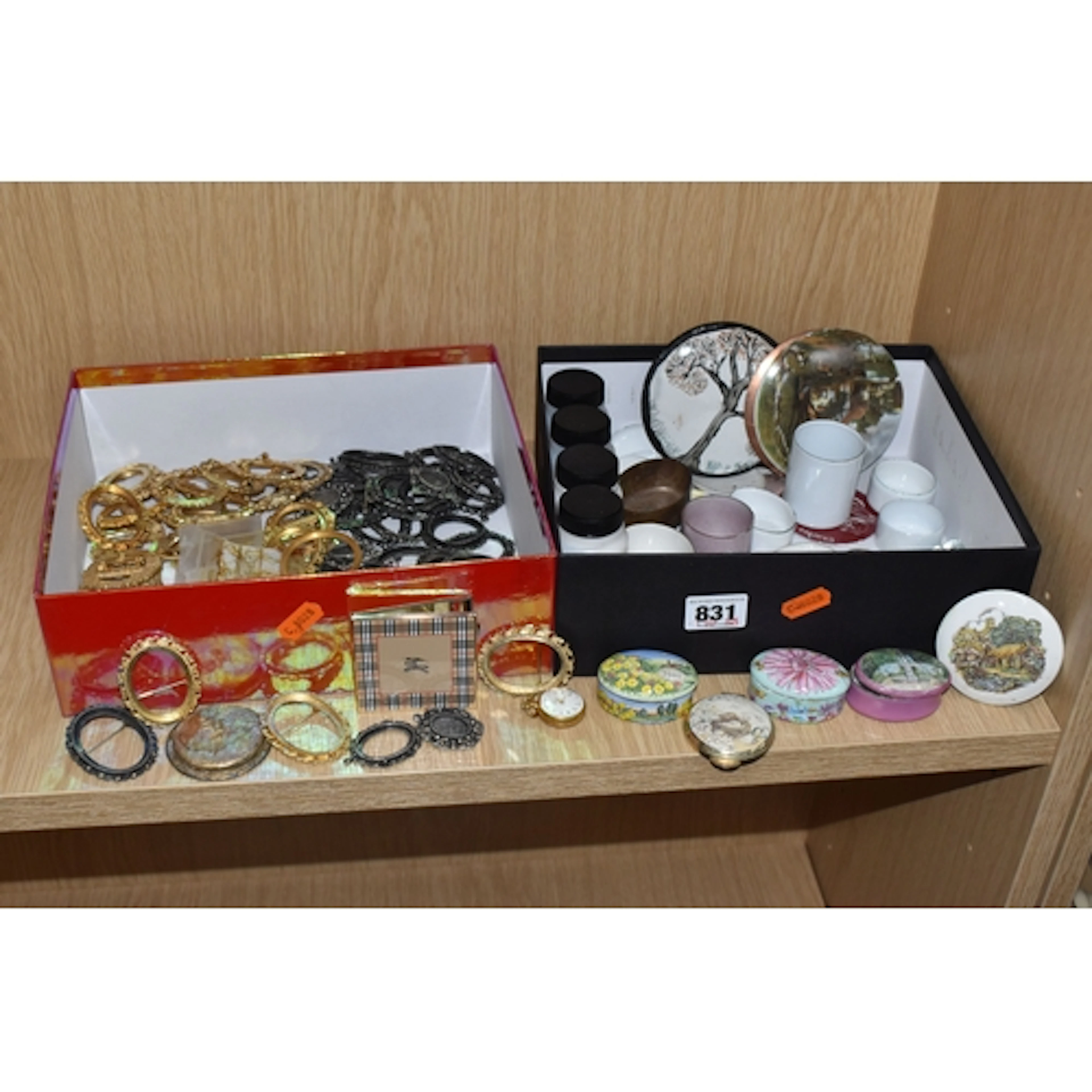 A COLLECTION OF ENAMEL CRAFT ITEMS, to include three Halcyon...