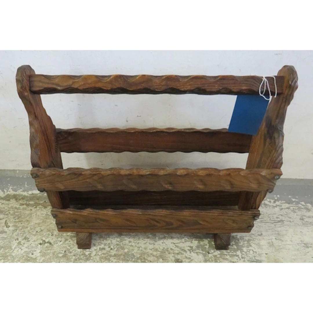 Rustic Oak Design Magazine Rack approx. 45cm H x 48cm W x 17...