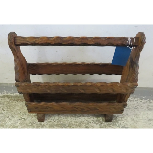 Rustic Oak Design Magazine Rack approx. 45cm H x 48cm W x 17...