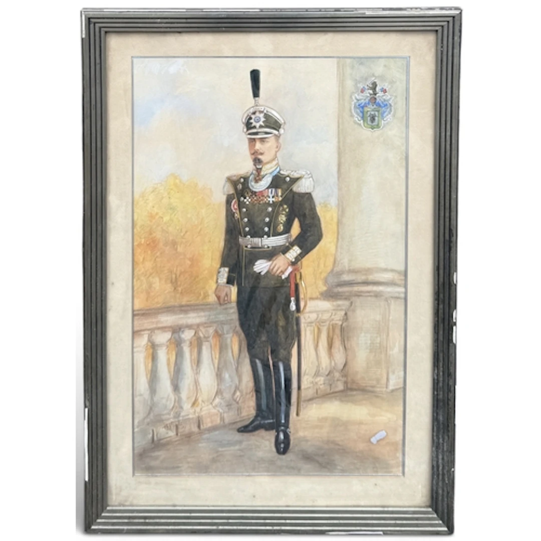 19TH CENTURY SCHOOL: A PORTRAIT OF A HIGHLY DECORATED MILITA...
