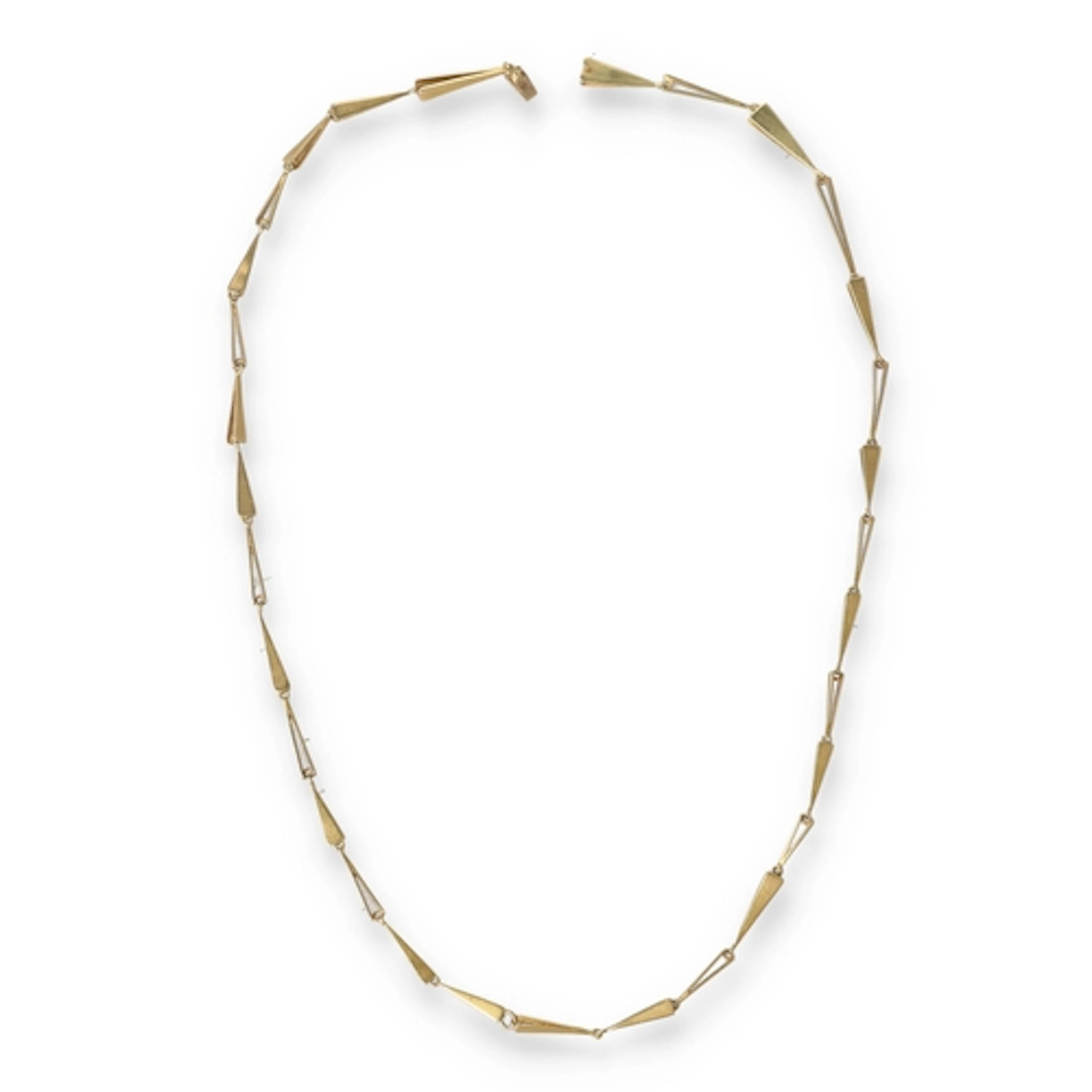 A GOLD MODERNIST NECKLACE Weight: 18gms