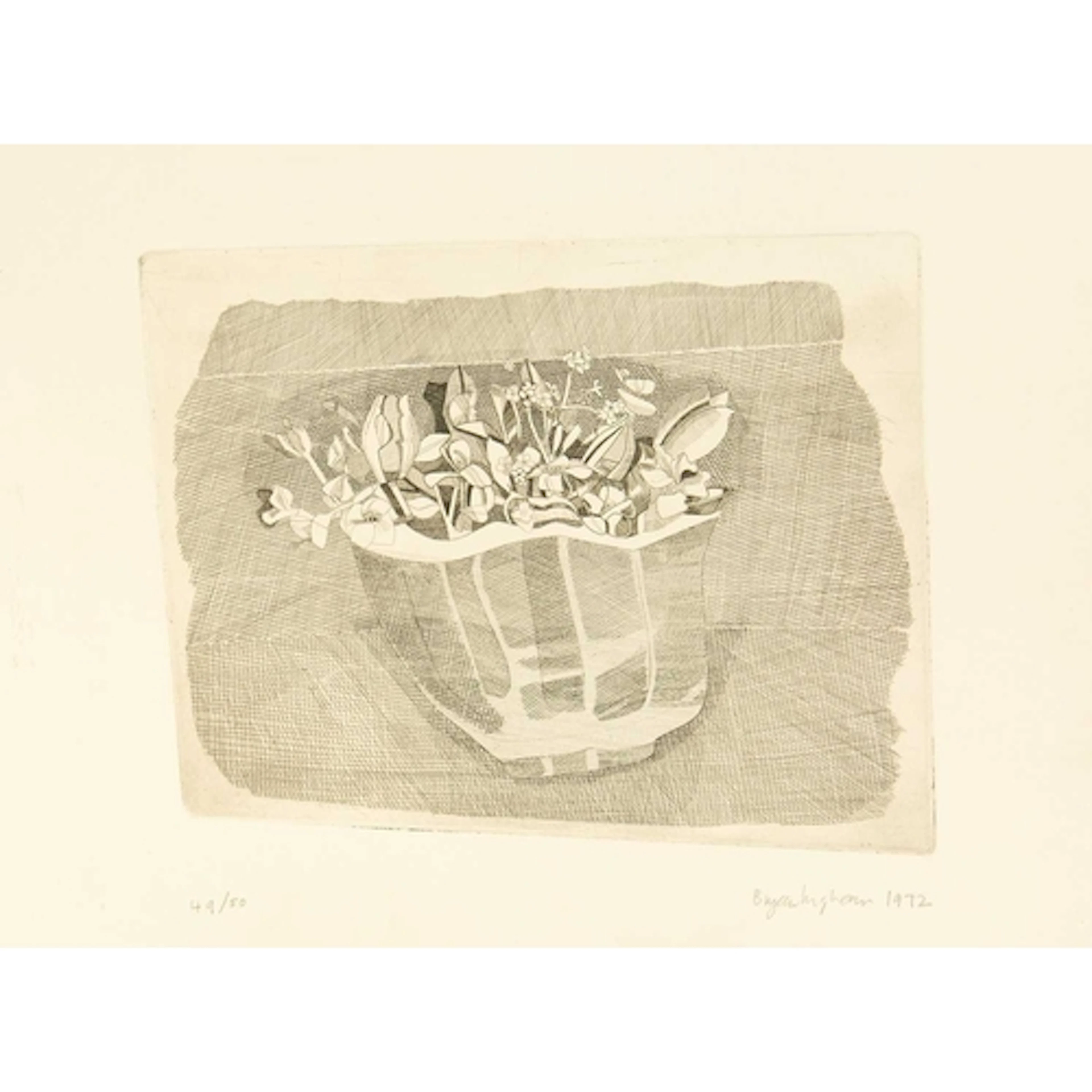 § Bryan INGHAM (1936-1997) Still Life (1972) Etching, signed...