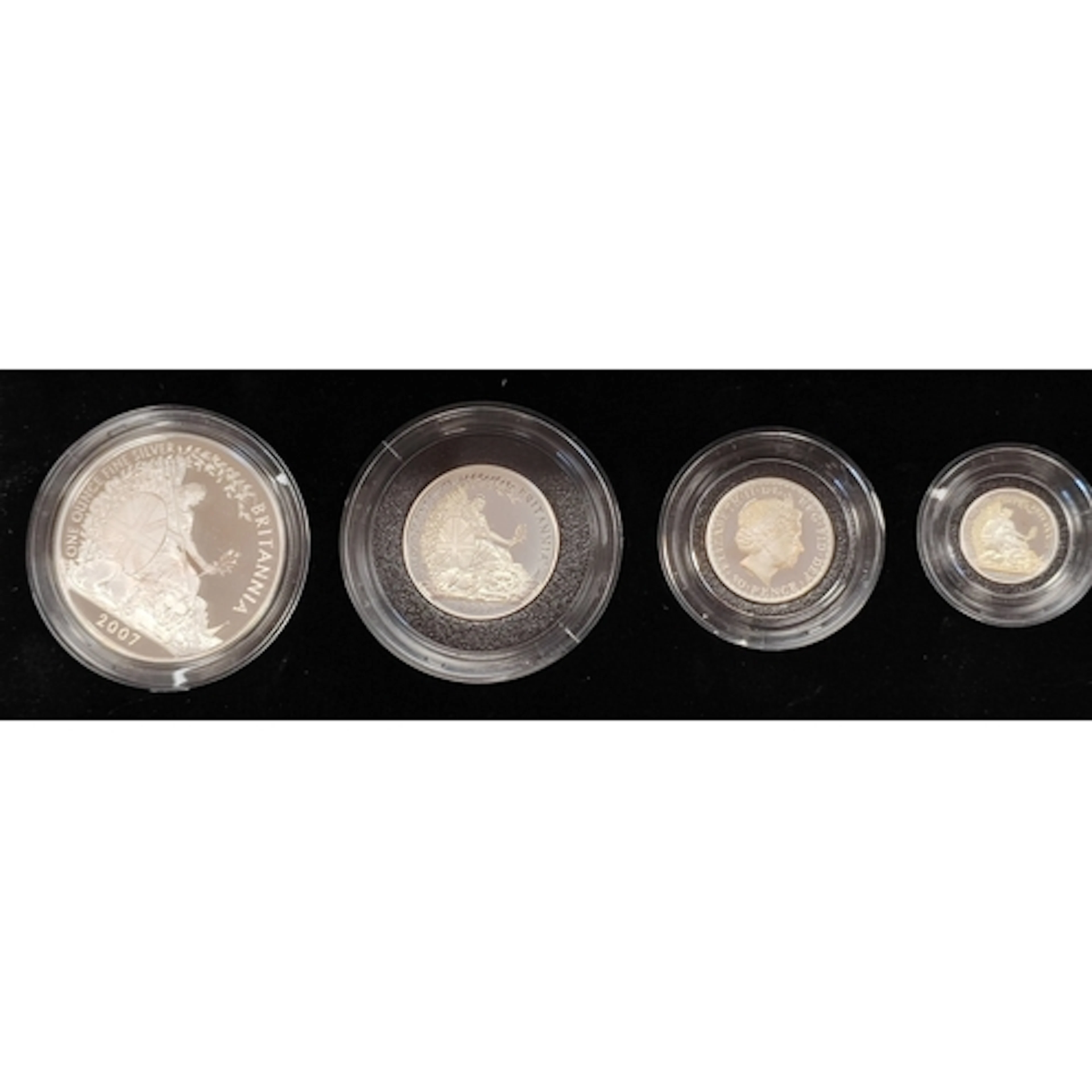 2007 silver boxed proof FDC Britannia set of 4, including £2...