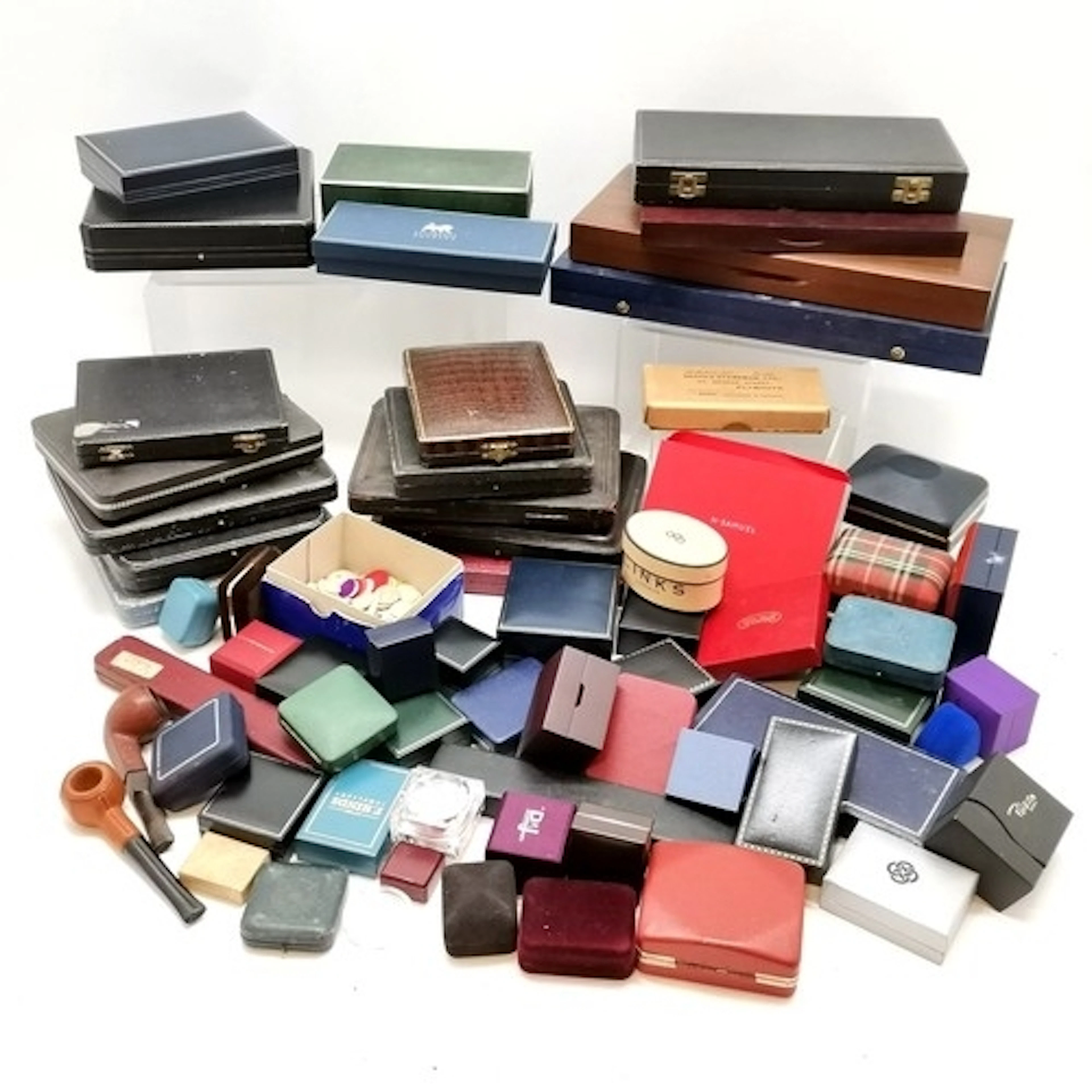 Qty of empty mostly jewellery boxes inc Links, Veronese (19c...