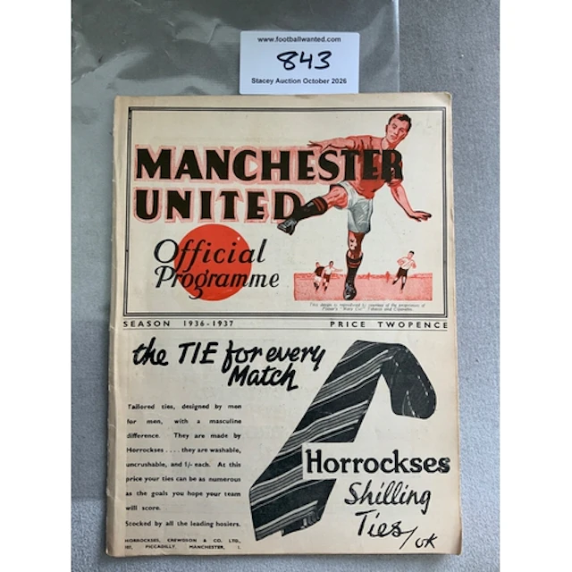 1936 - 1937 Manchester United v Middlesbrough Football Progr...