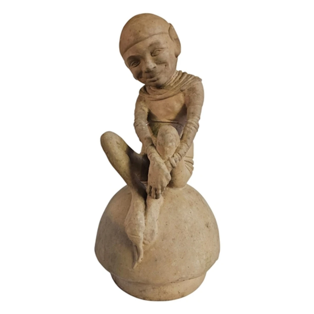 A RARE EARLY 20TH CENTURY DOULTON LAMBETH BUFF TERRACOTTA ‘E...