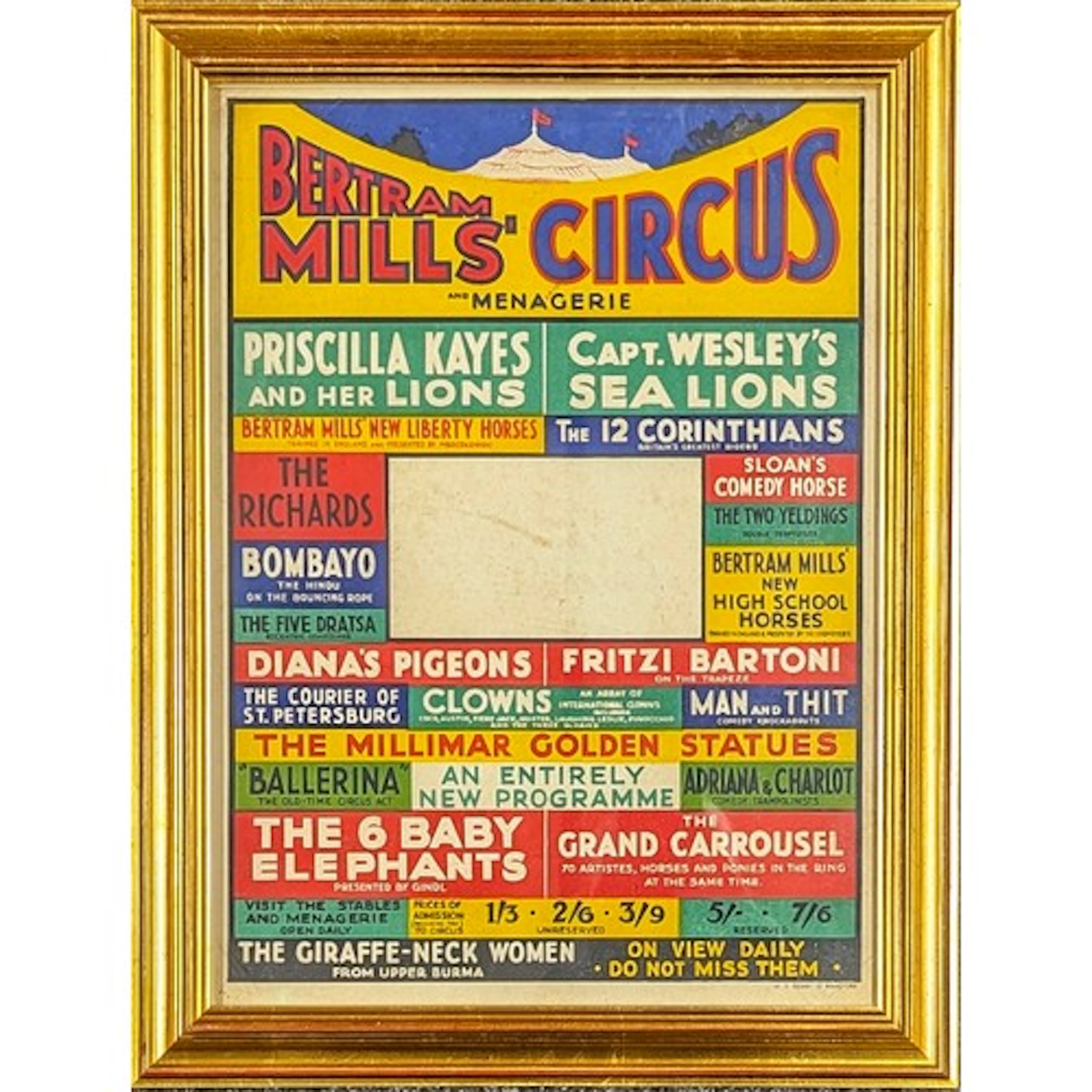 Circus and Fairground - a mid 20th century bill or poster, B...