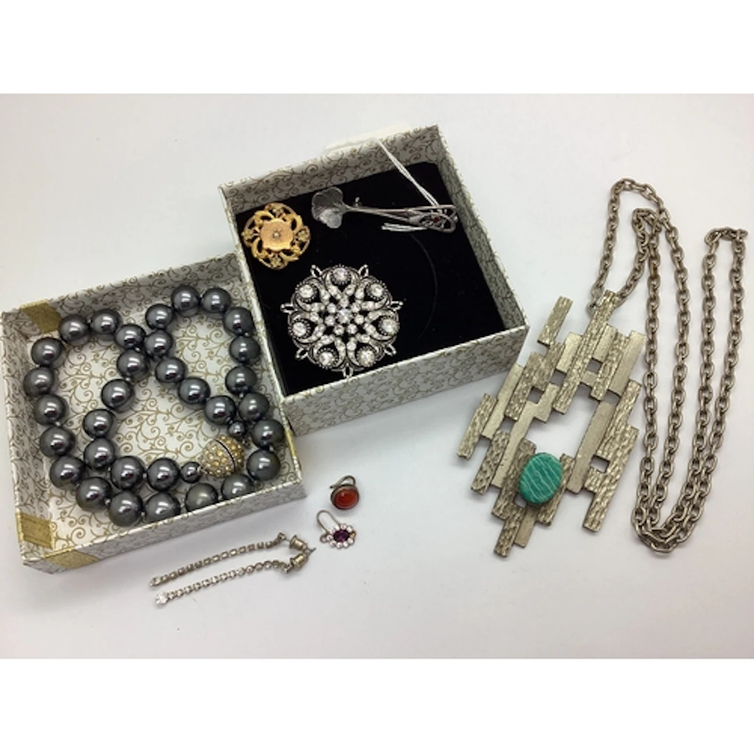 A Large Abstract Brutalist Style Openwork Pendant, of geomet...