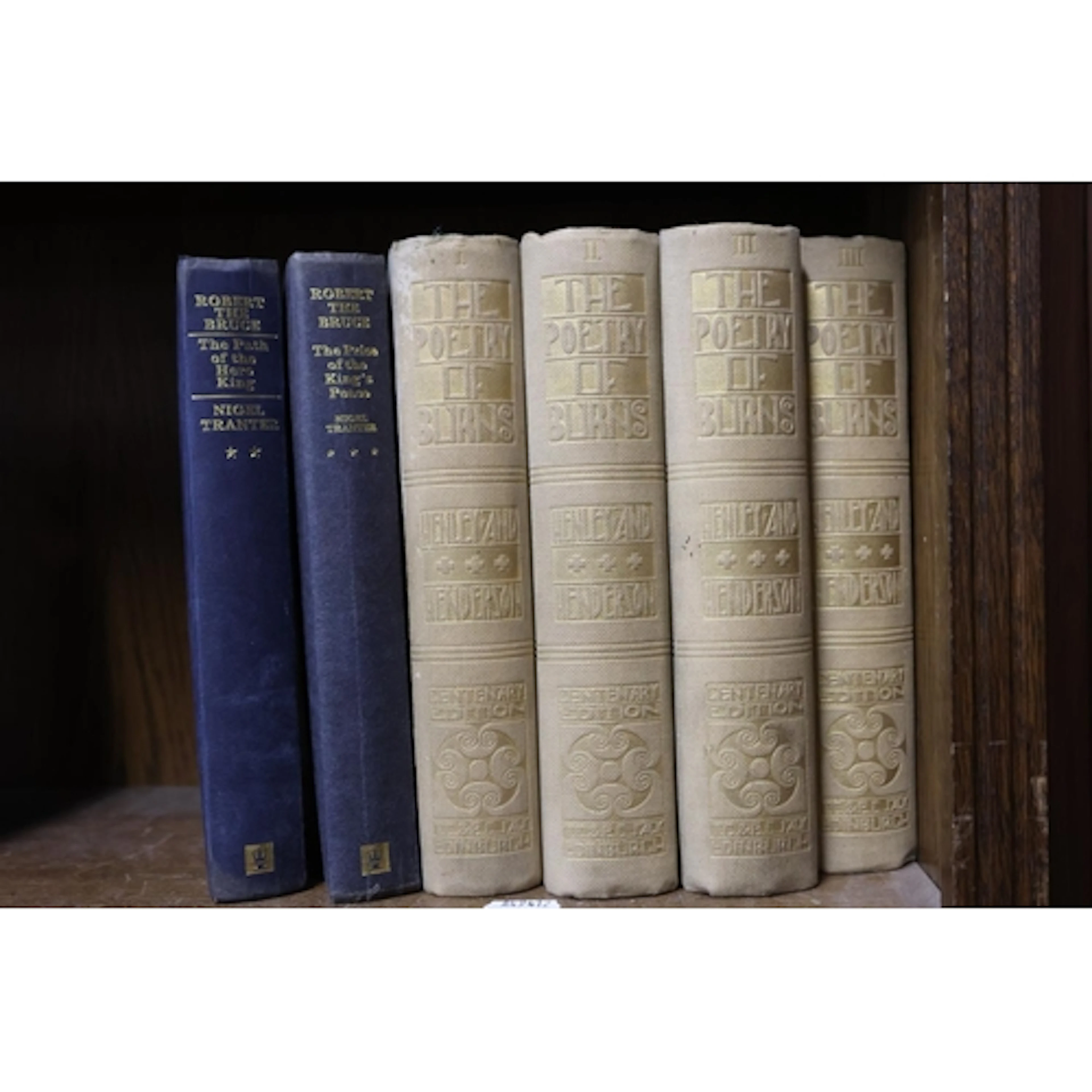 The Poetry of Burns four volumes and two volumes of Robert t...