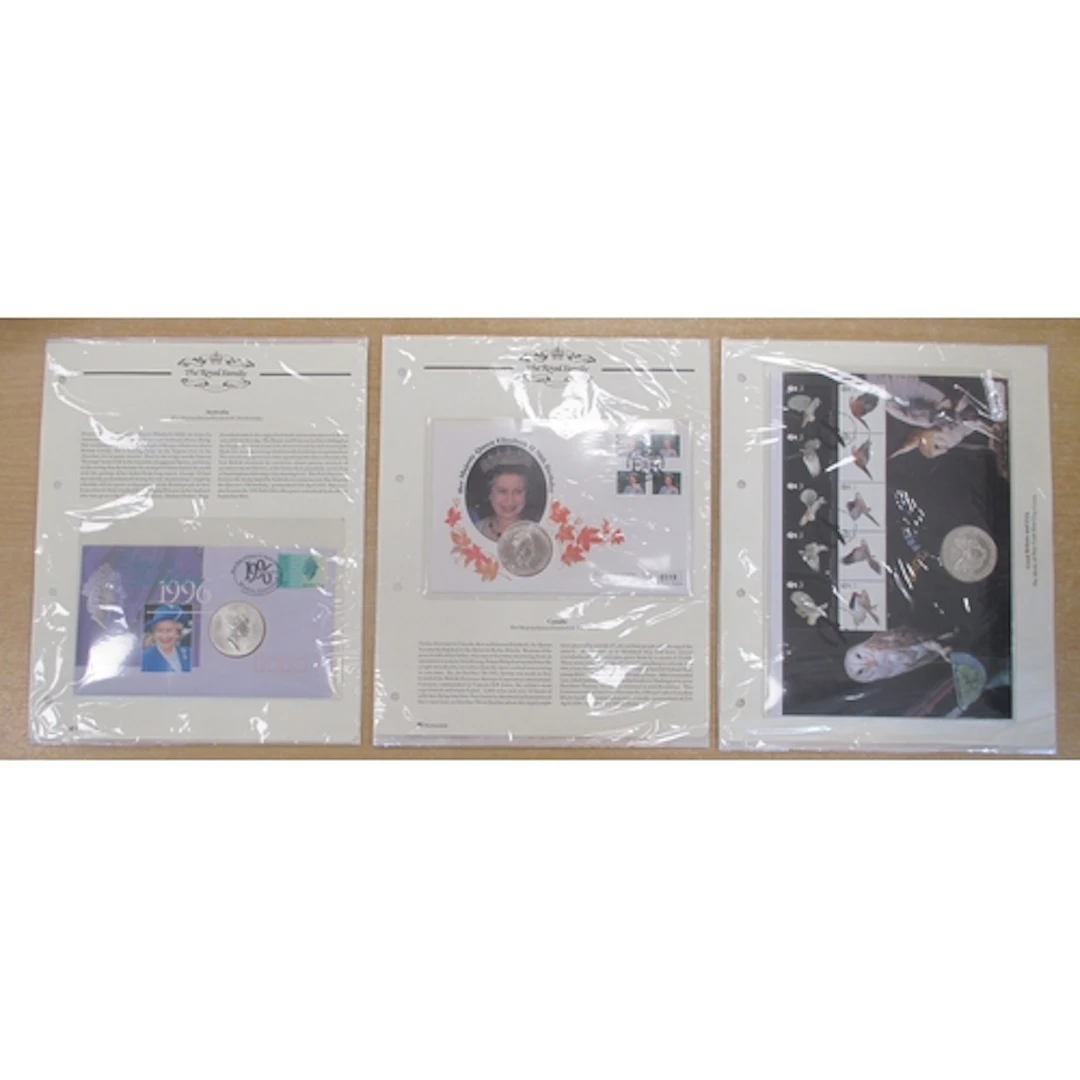 Collection of uncirculated 1oz silver coin covers includes A...