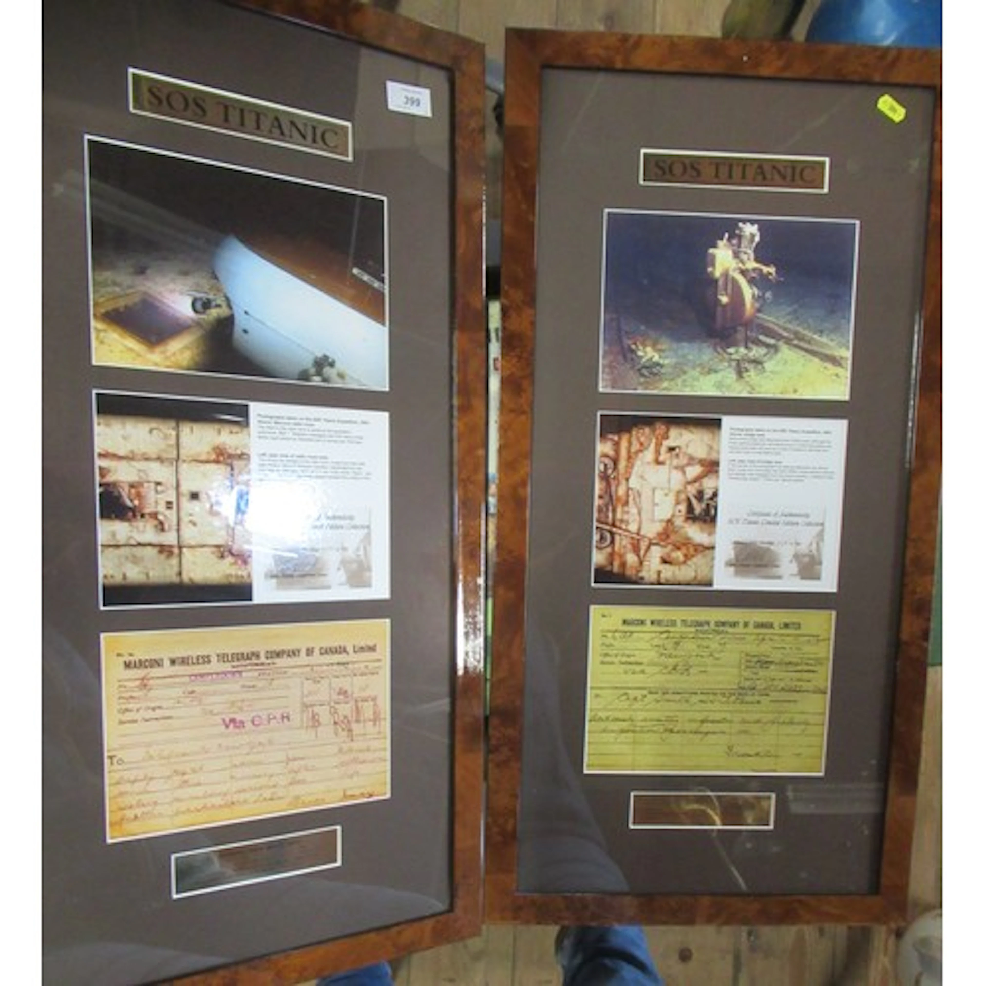Two SOS Titanic Ltd Photo Facsimile message etc