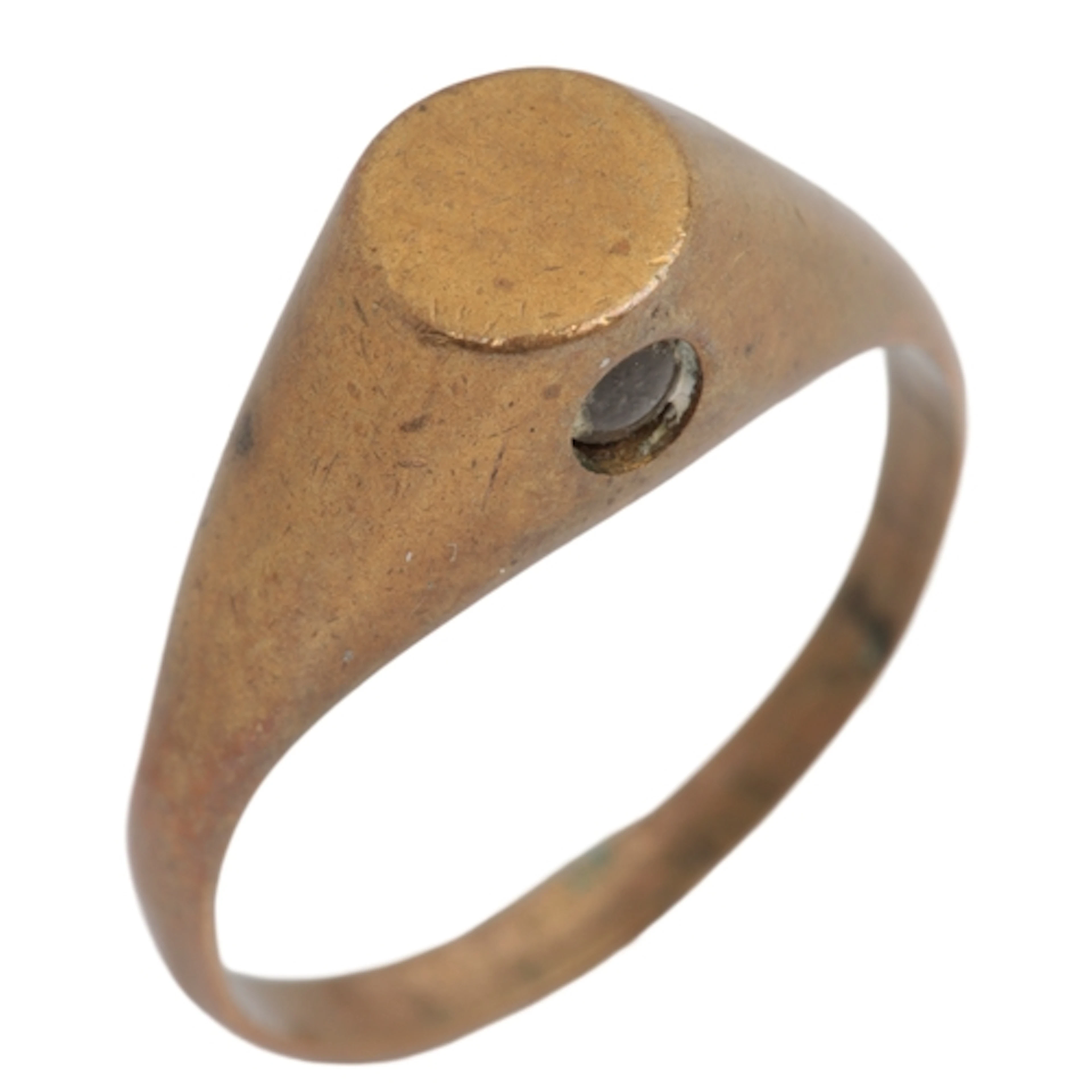 An unusual novelty gilt metal signet ring, late 19th century...