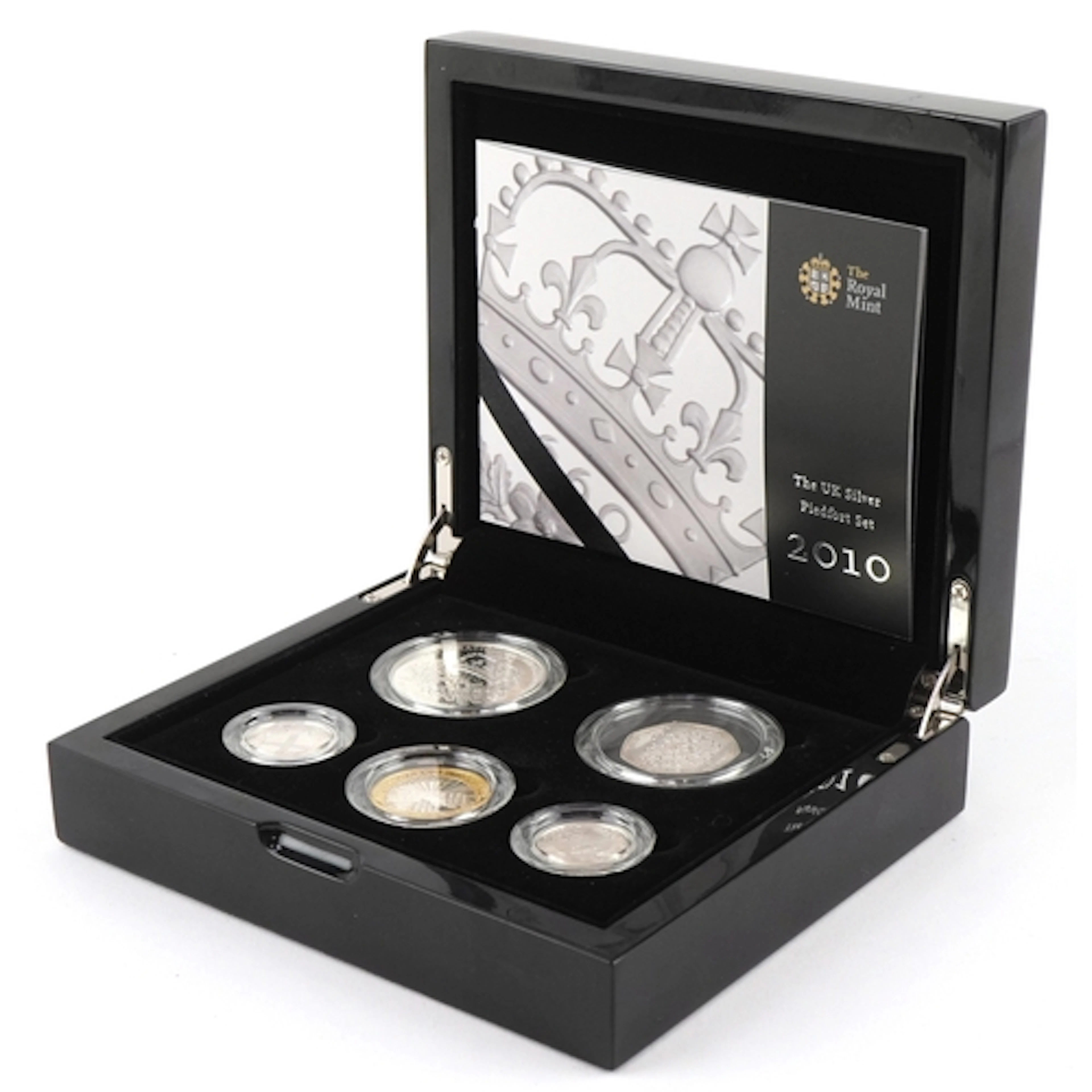 A Royal Mint 2010 silver proof piedfort coin set comprising ...