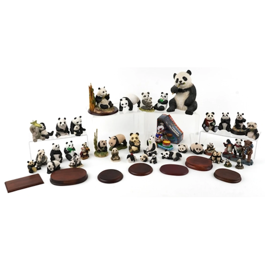 Large collection of decorative composite and pottery models ...