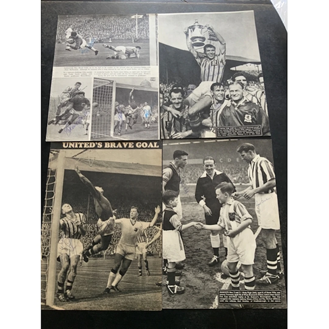 Aston Villa 1957 FA Cup Final Signed Football Pictures: Full...