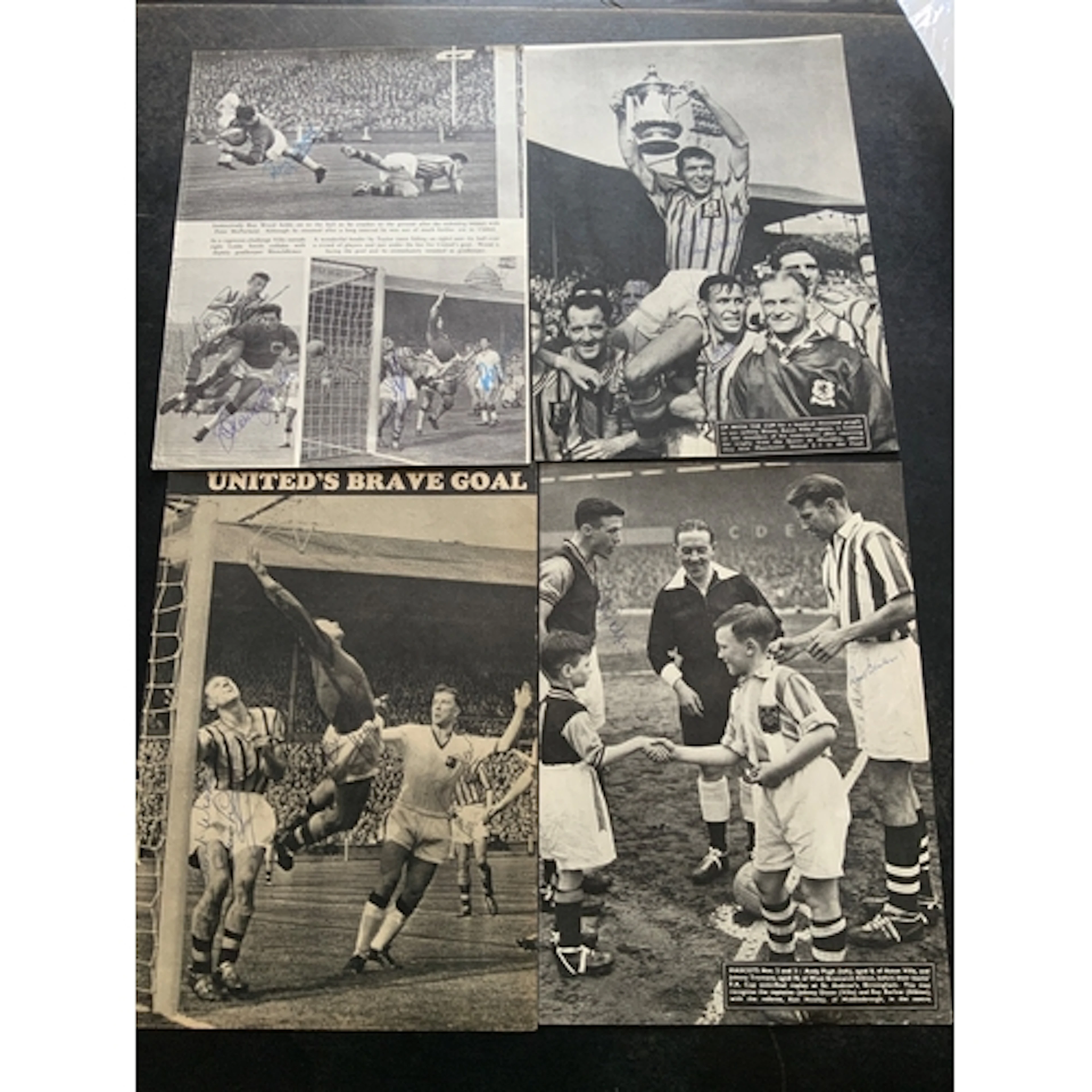 Aston Villa 1957 FA Cup Final Signed Football Pictures: Full...