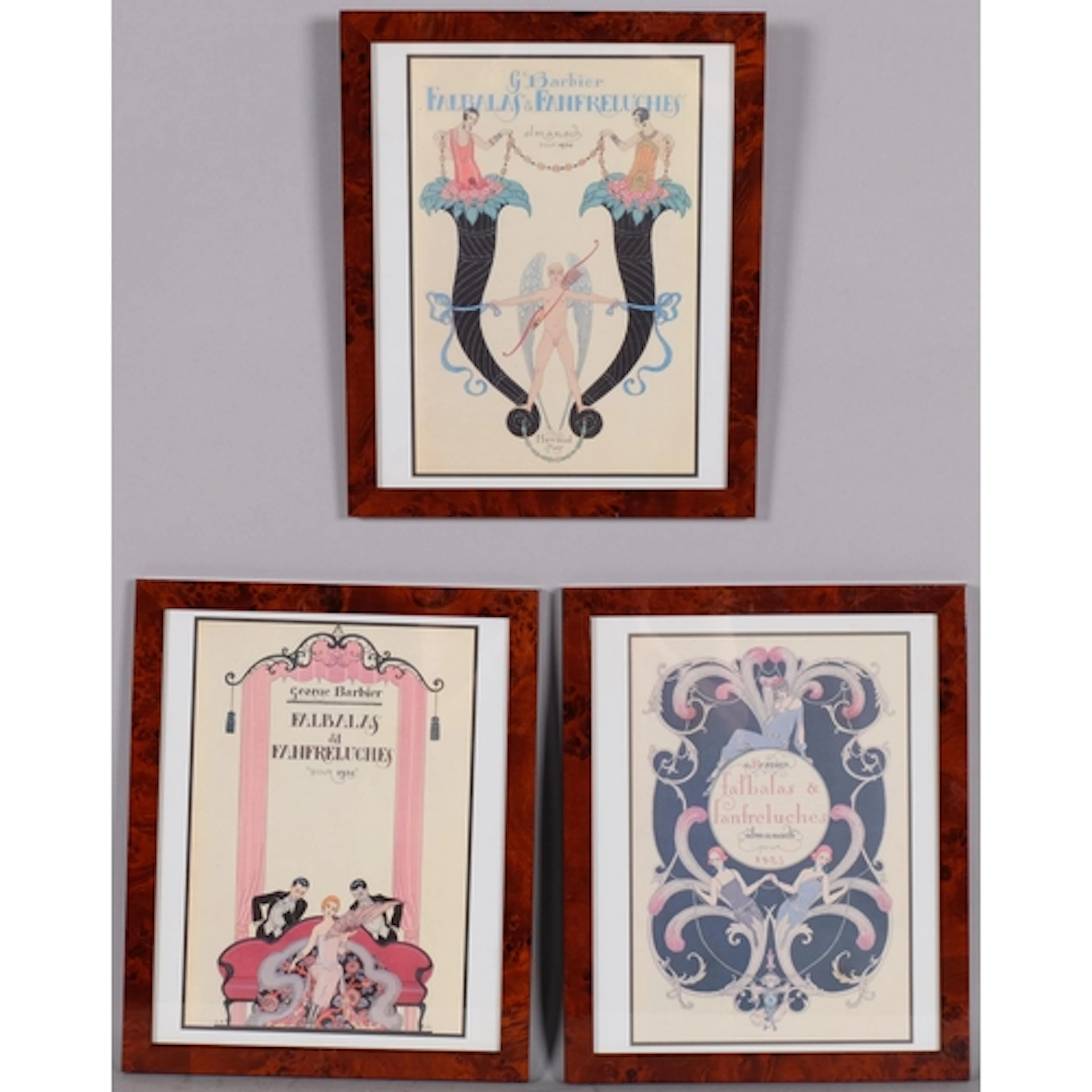 George Barbier, 3 print cover designs for Almanac, 1923, 192...