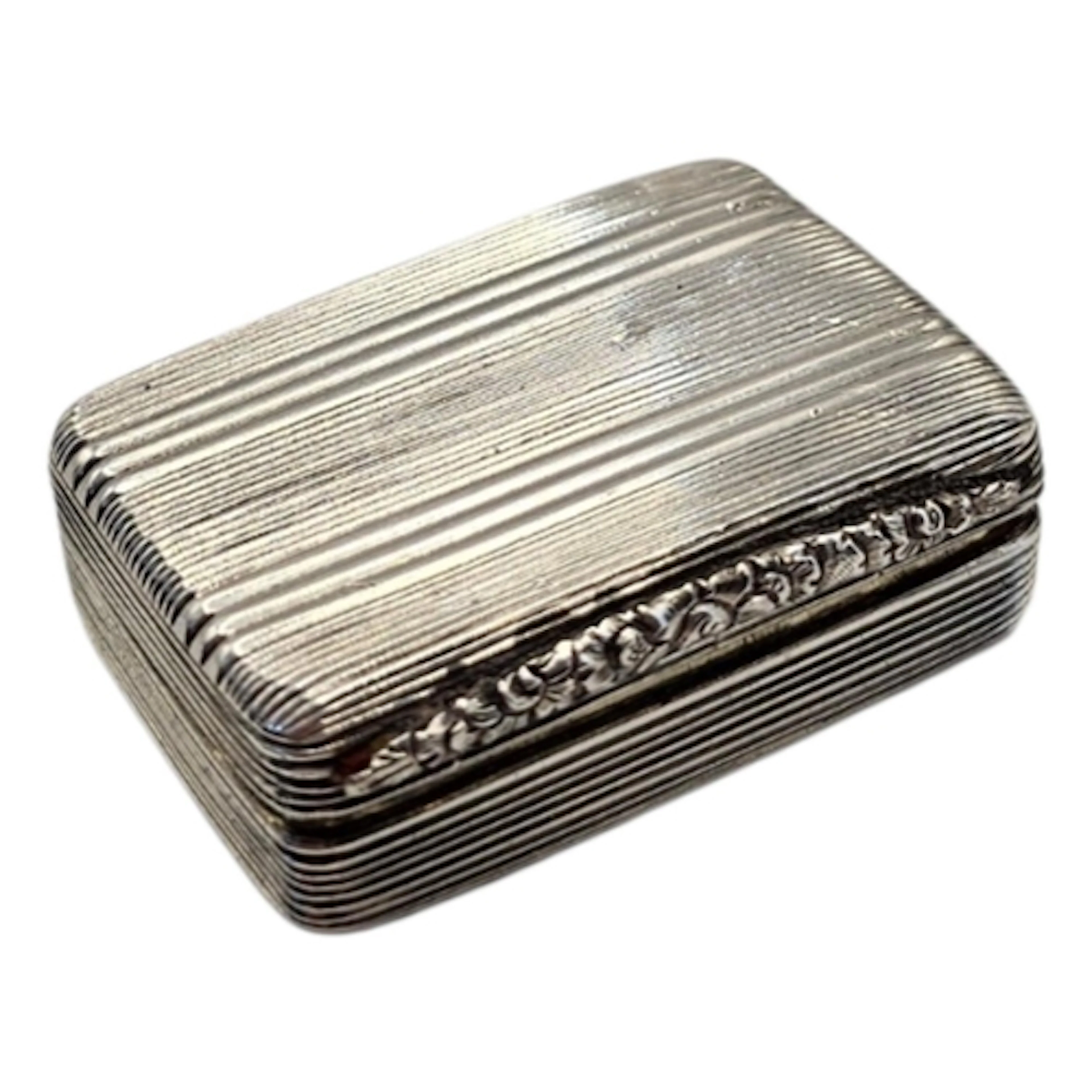 A GEORGIAN SILVER VINAIGRETTE Having engine turned decoratio...