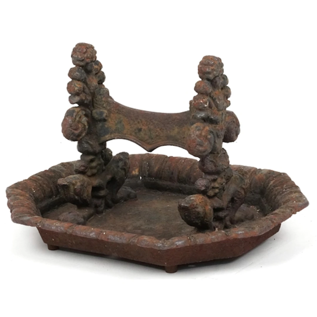 Victorian cast iron boot scraper, 40cm wide.
