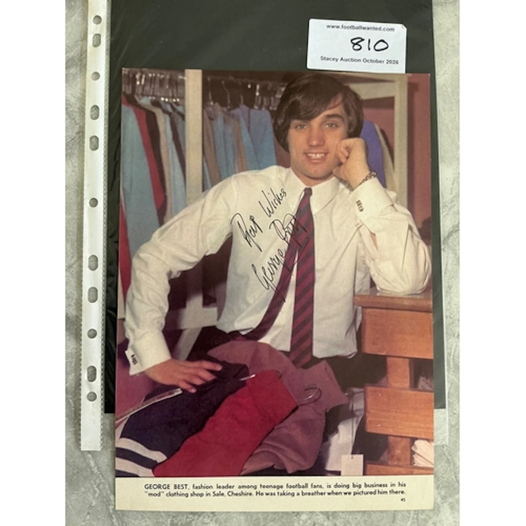 George Best Manchester United Signed Football Picture: Full ...