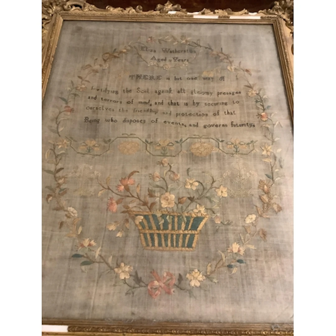 A 19th century needlework sampler by Eliza Watherston, aged ...