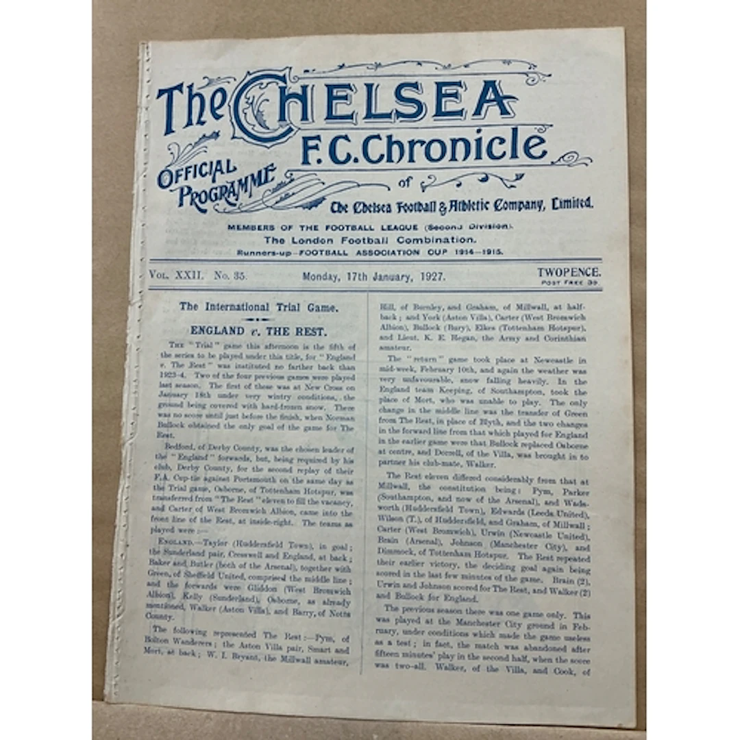 1926 - 1927 England v The Rest Trial Match at Chelsea Footba...