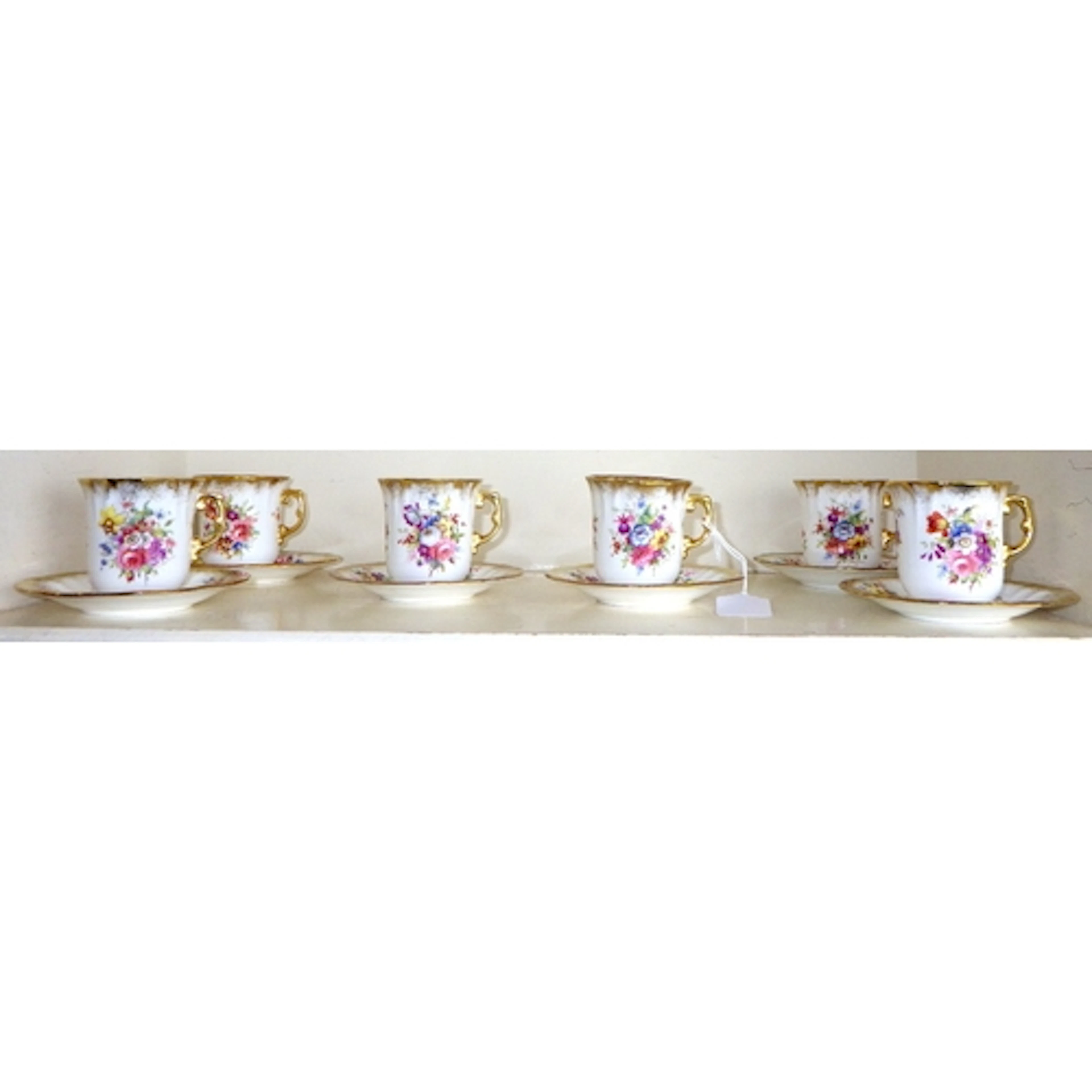 A set of six Hammersley tea cups & saucers