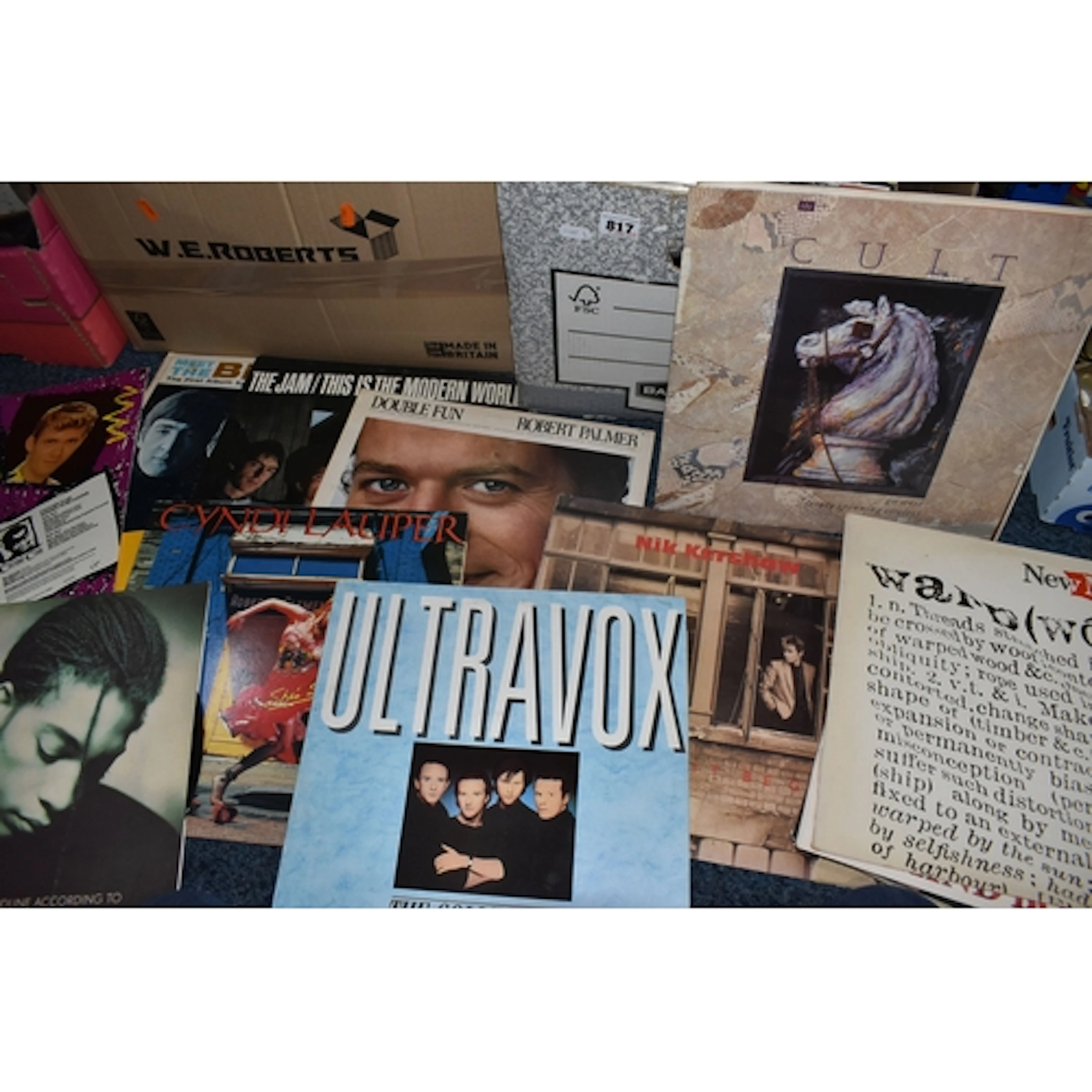 A BOX OF 33RPM RECORDS comprising approximately eighty five ...