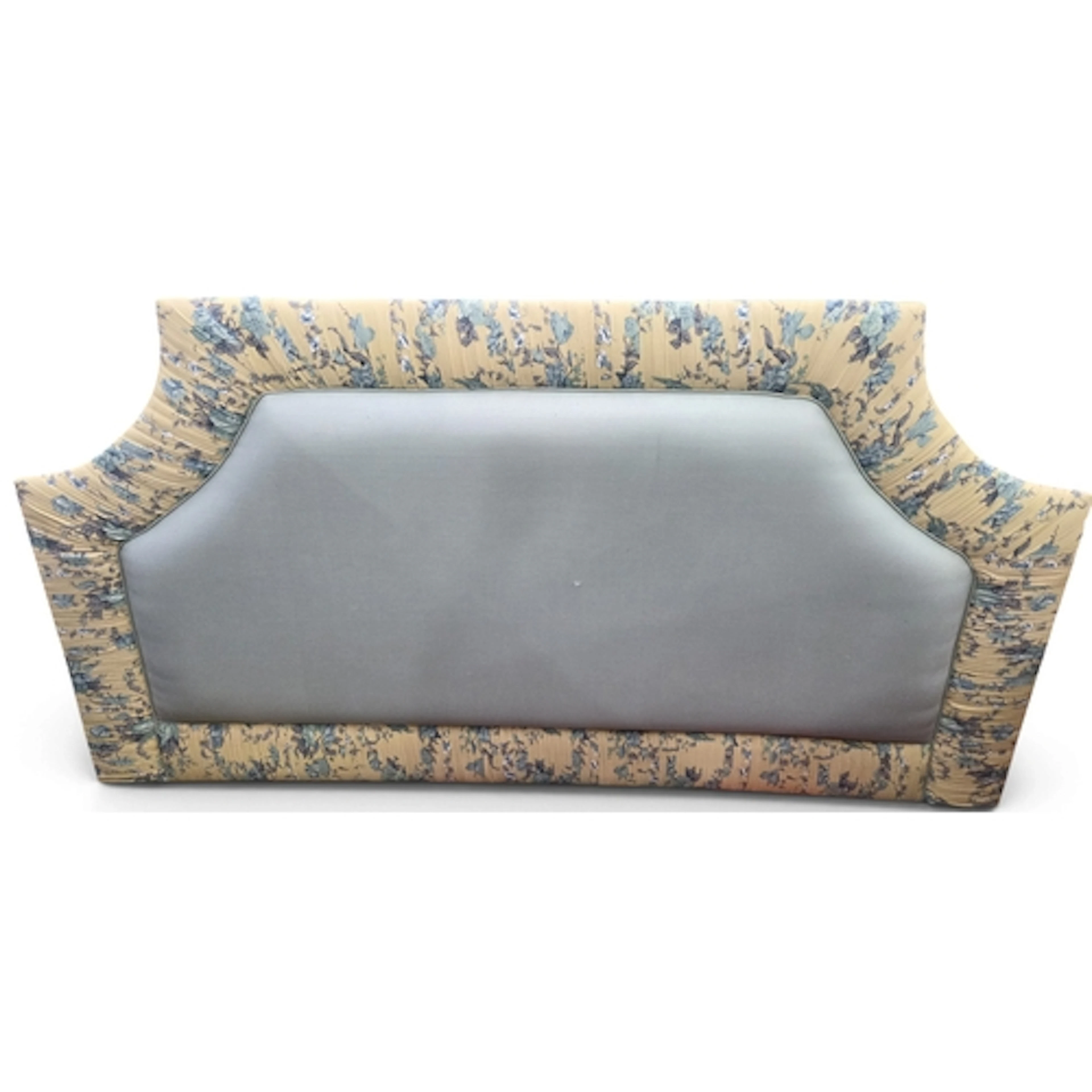 A good upholstered Headboard with turquoise and gold upholst...