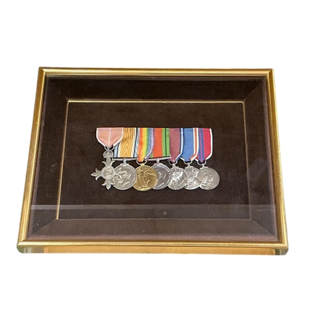 A framed medal group understood to have been awarded to Davi...