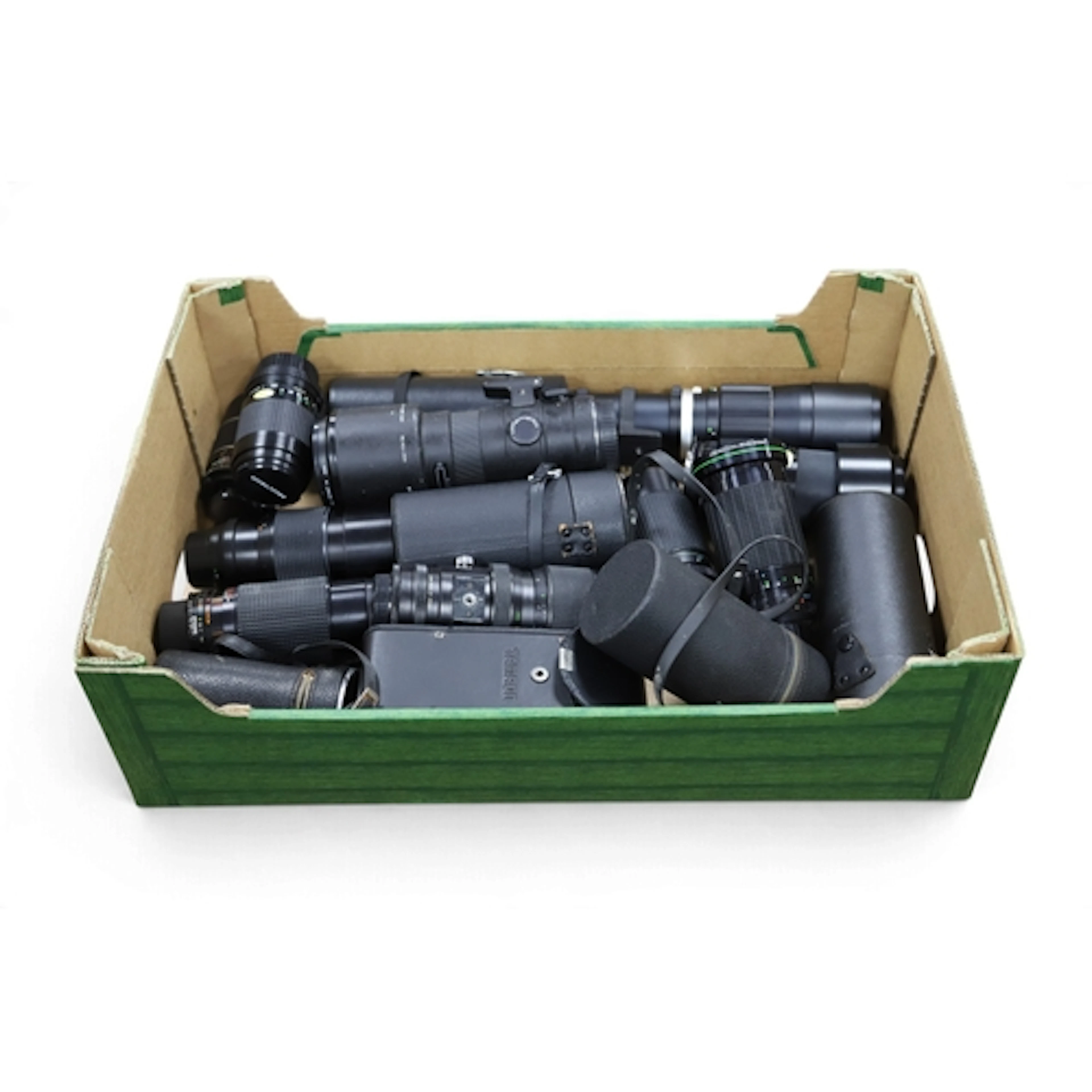 A large collection of zoom lenses to include Sigma 400mm f/5...