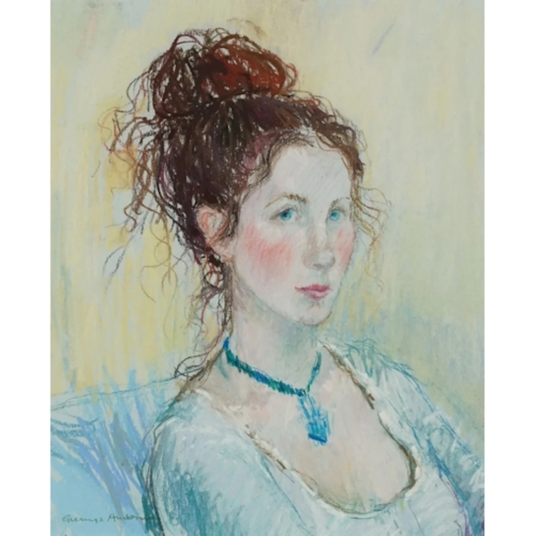 Glenys Ambrus - Portrait of a female, 20th century pastel o...