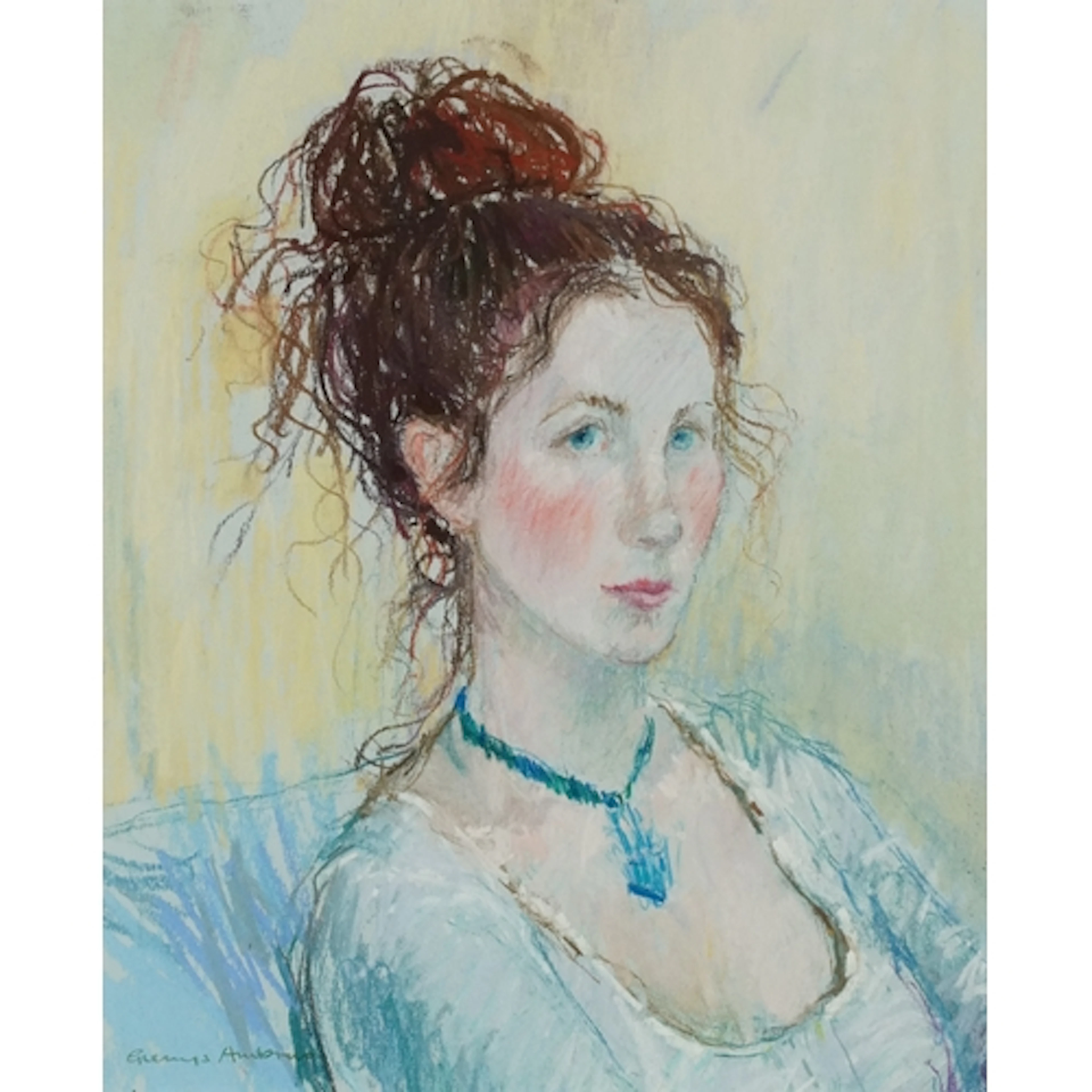 Glenys Ambrus - Portrait of a female, 20th century pastel o...