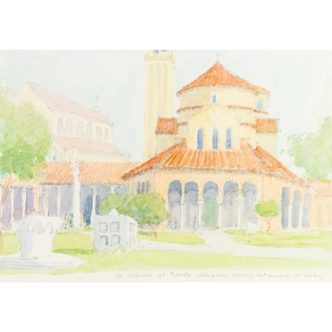 § John MILLER (1931-2002) The Cathedral, Torcello Gouache, ...