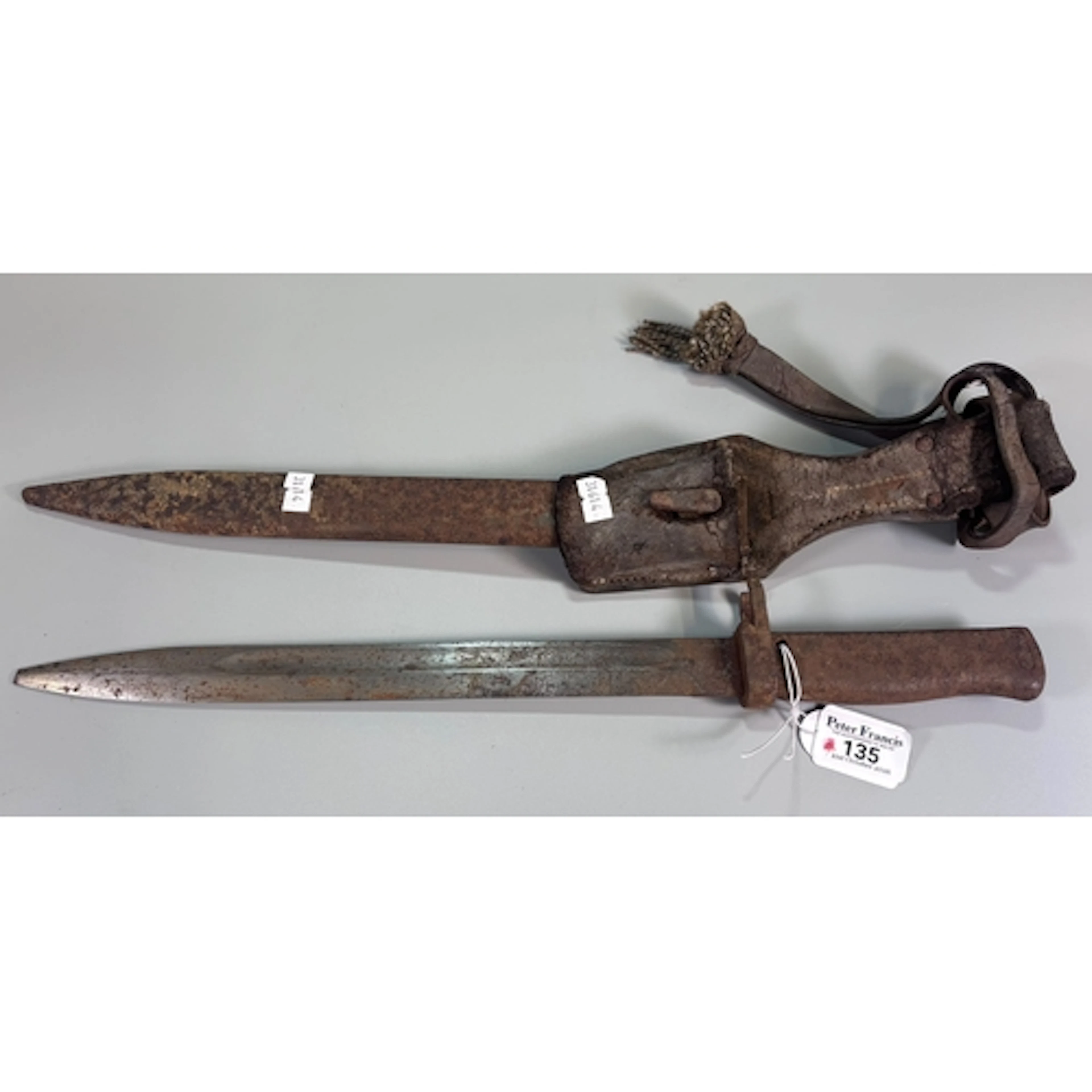 WW1 Imperial German ersatz bayonet, with scabbard and frog, ...