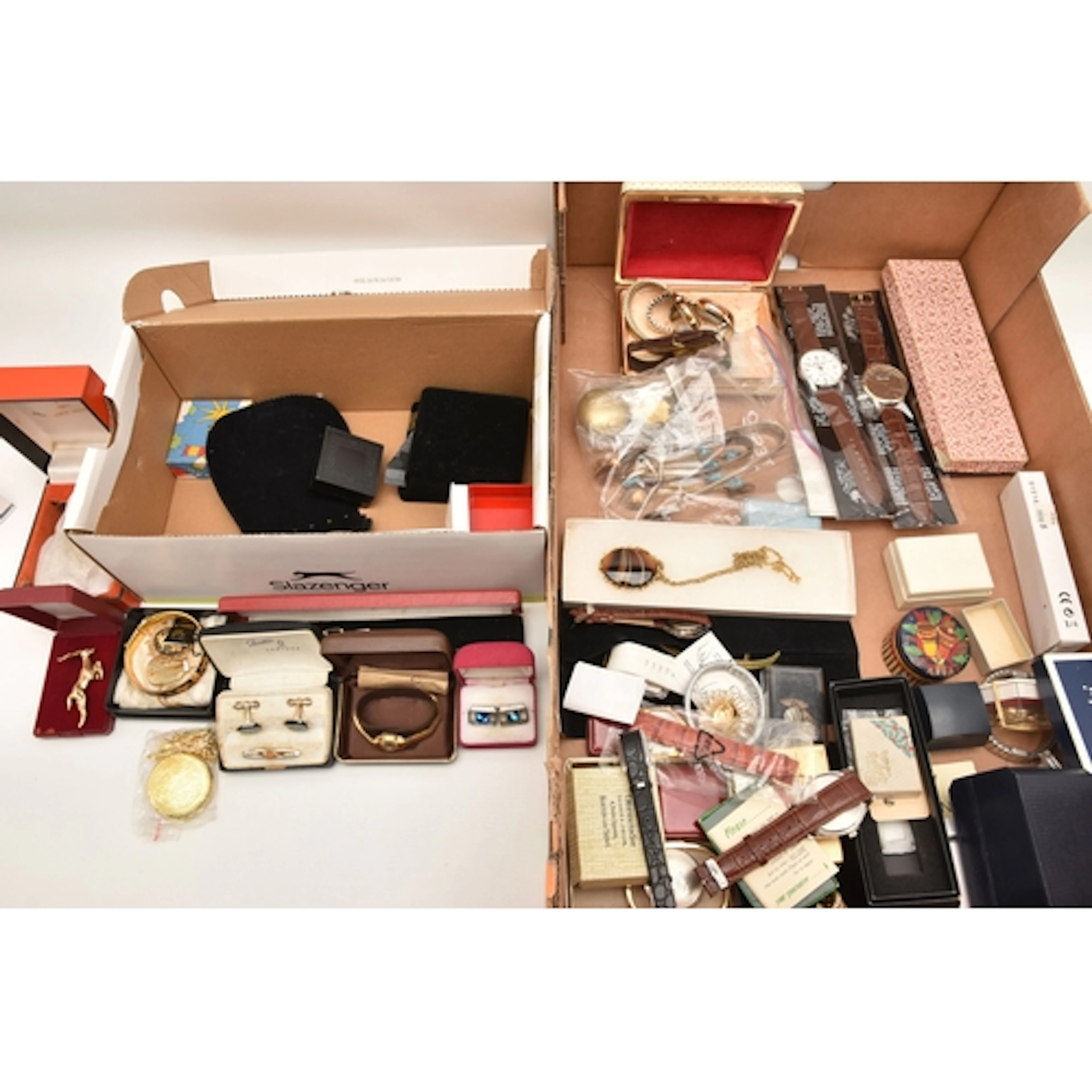 A BOX OF ASSORTED ITEMS, to include various watches includin...