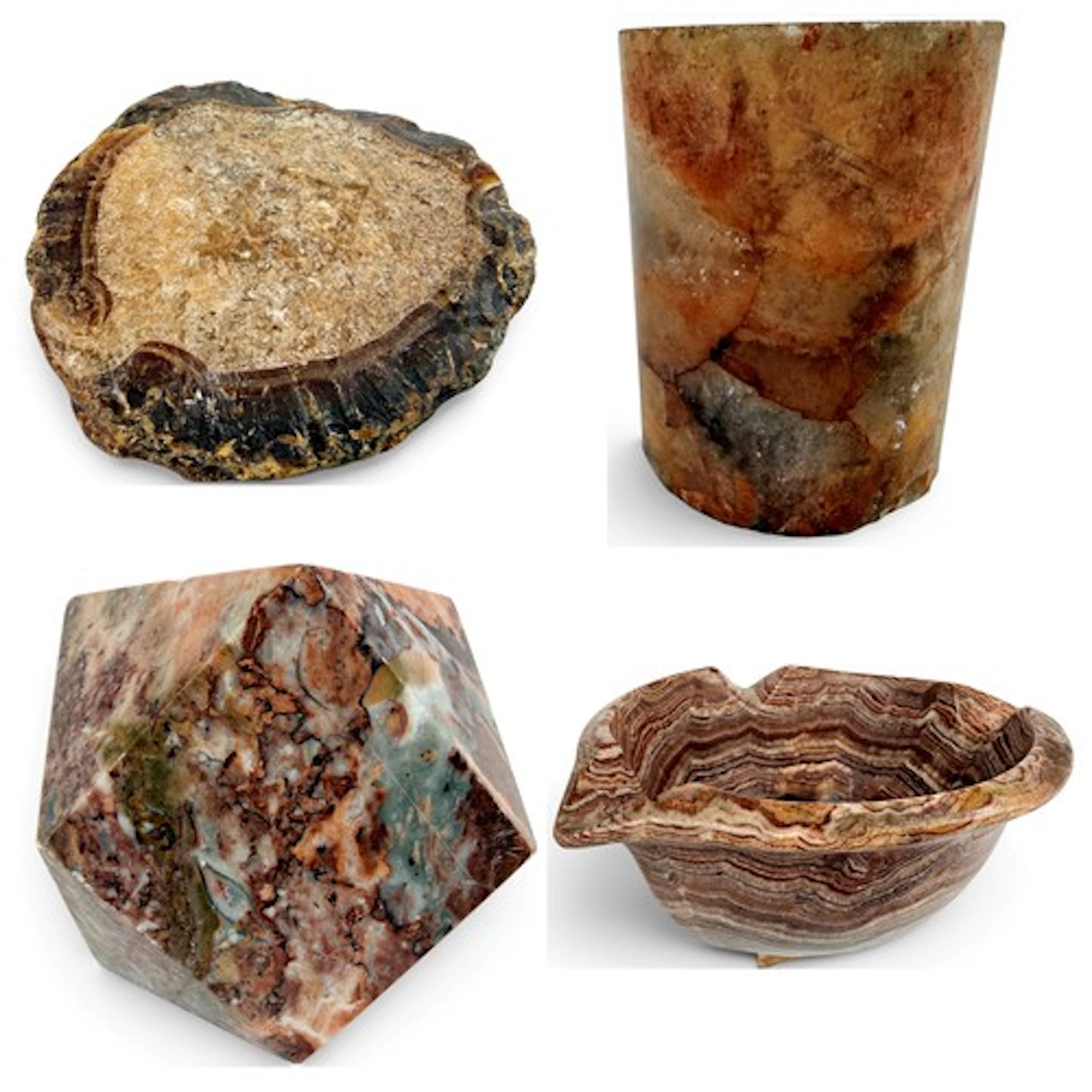 Four hard stone and mineral objects, 19th century and later ...