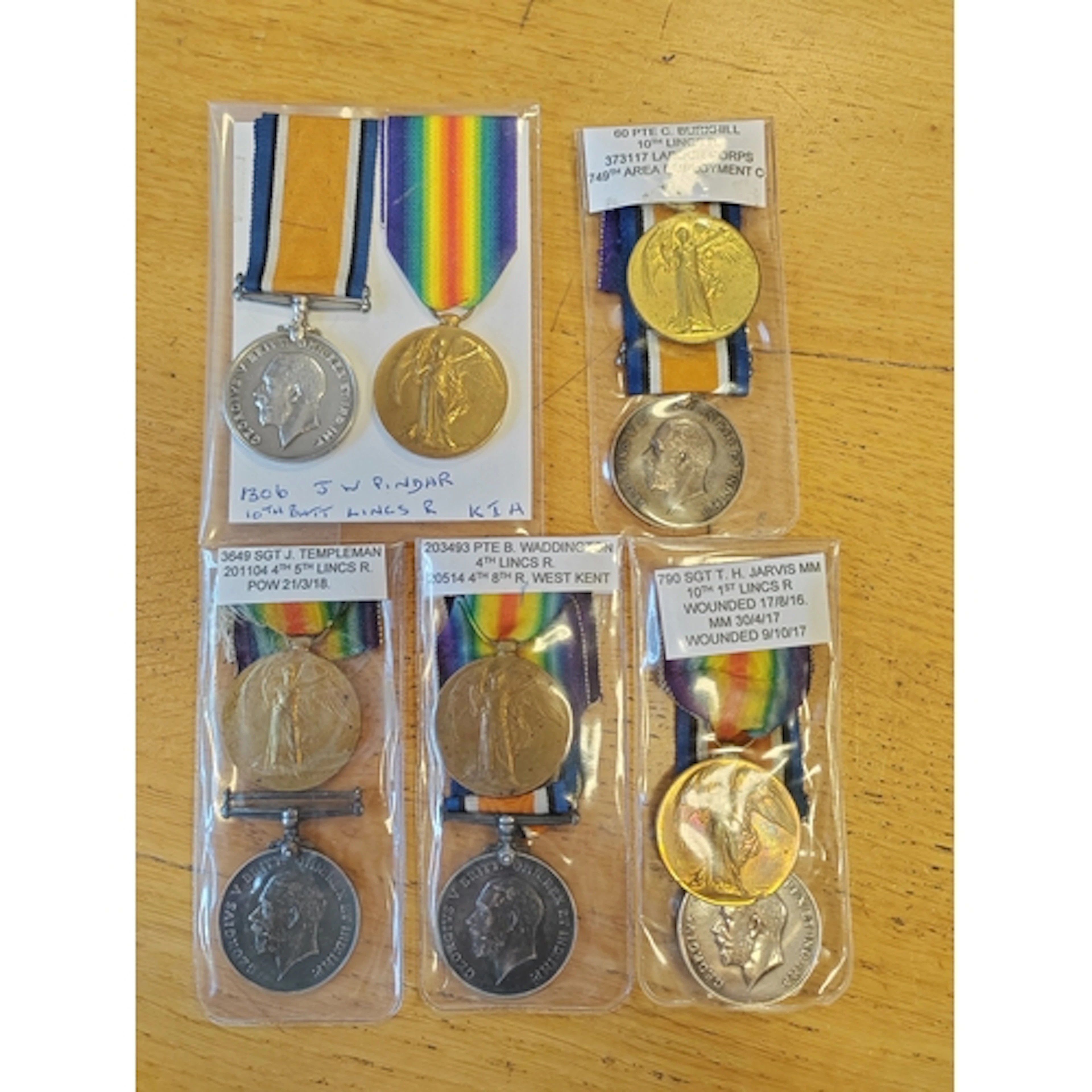 WWI BWM & Victory Medal pairs to: 1. 3649 Sjt. J. Templeman....