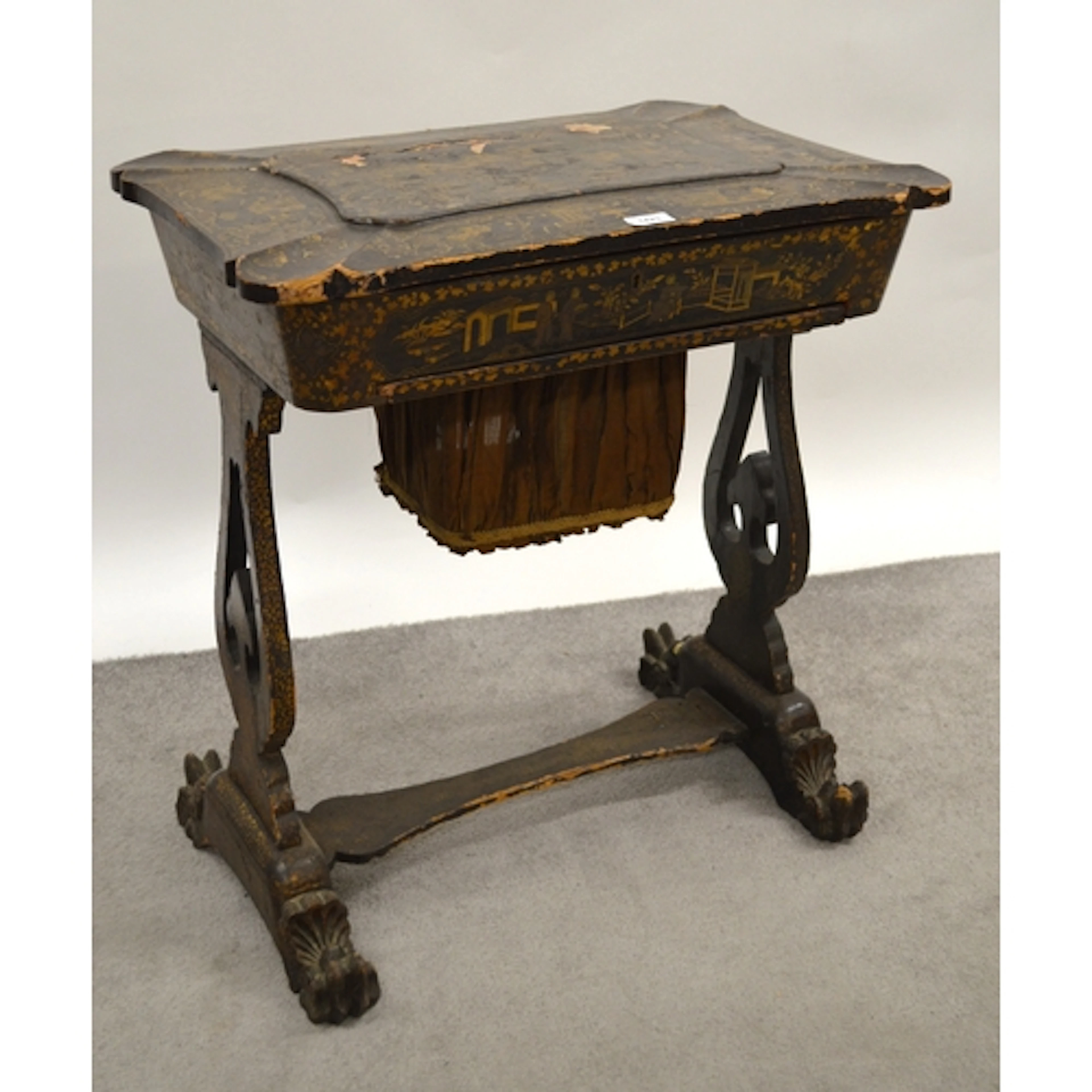19th Century Chinese export lacquered work table (for restor...