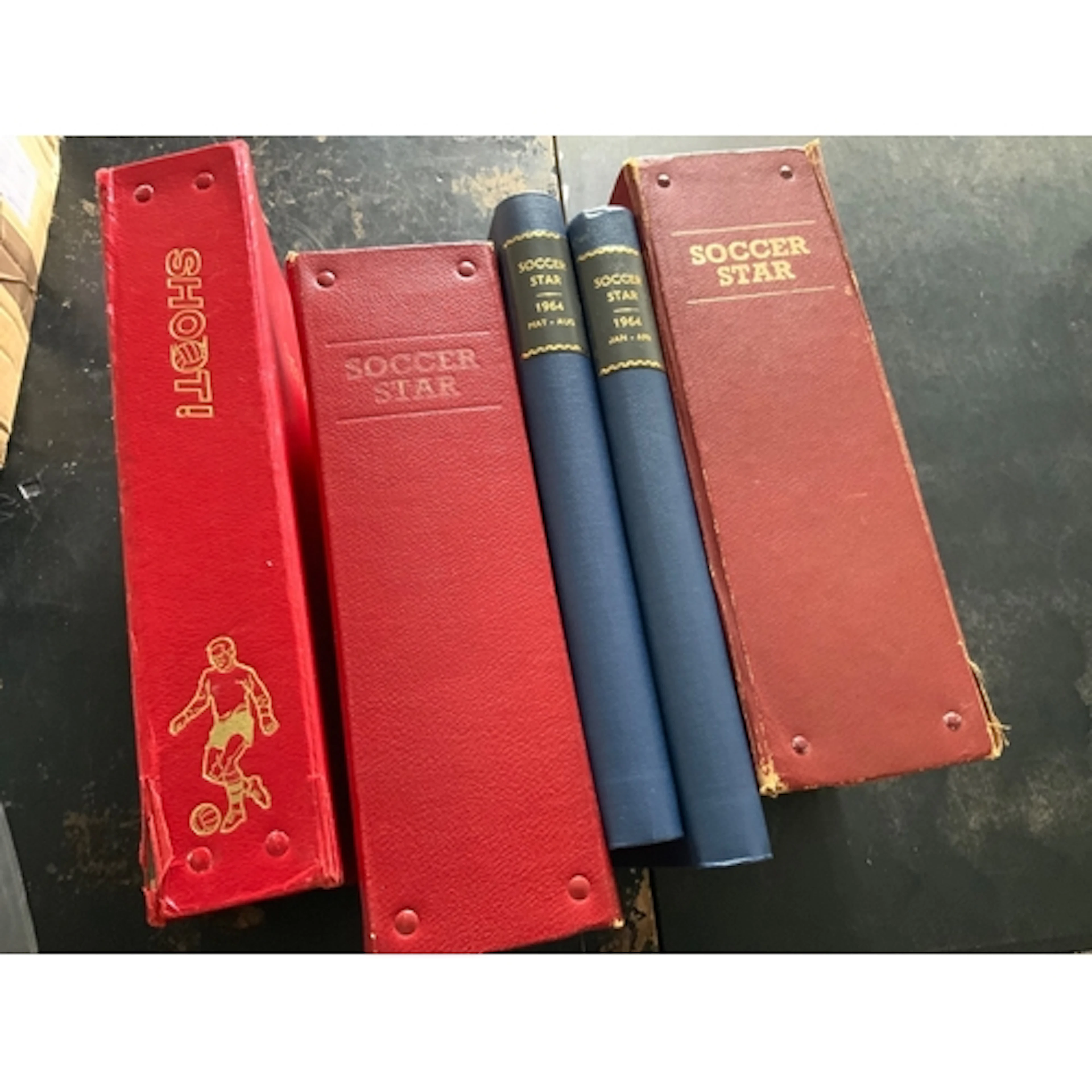Soccer Star Bound Volumes Of Football Magazines: Two blue bo...