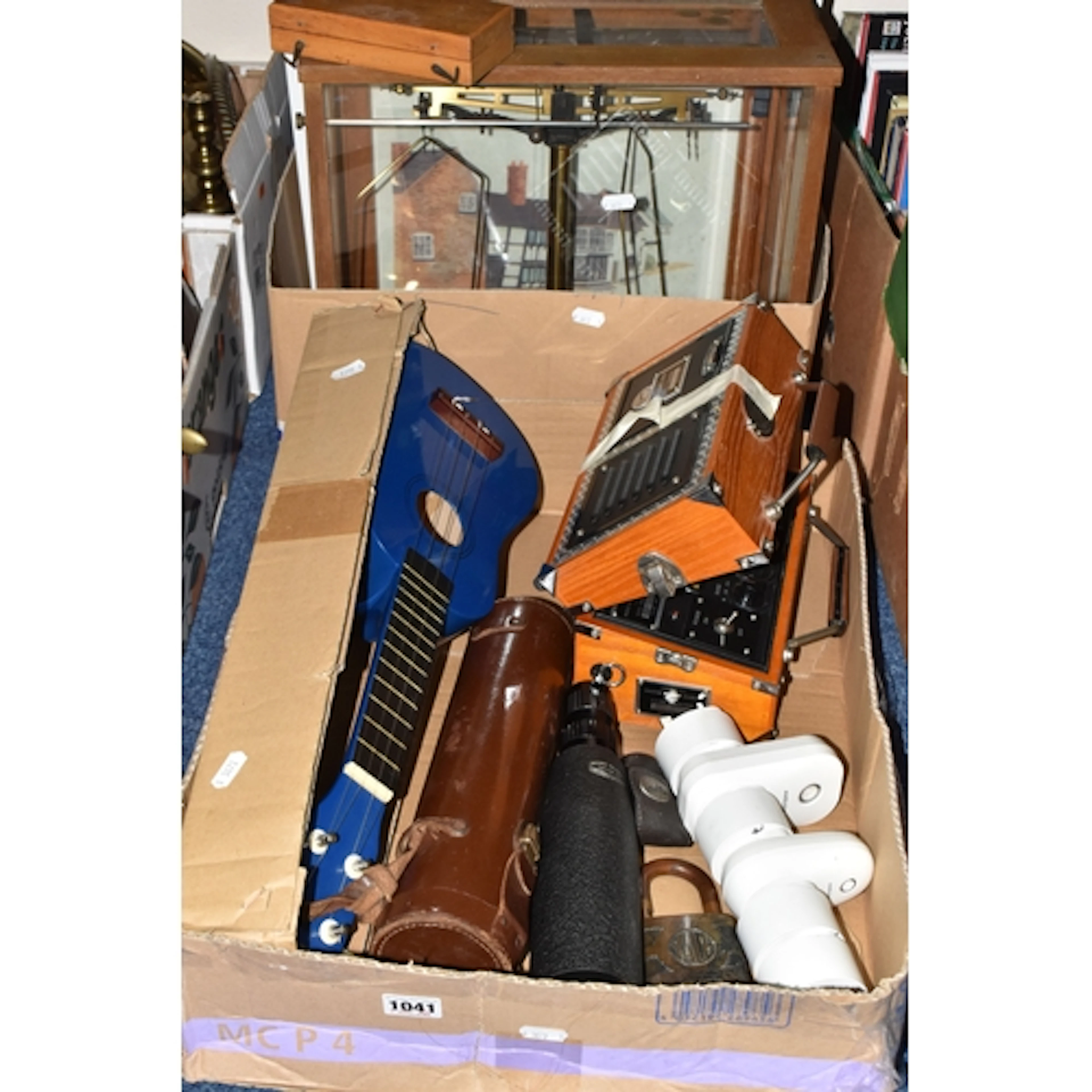 TWO BOXES OF SCIENTIFIC AND MISCELLANEOUS ITEMS, to include ...