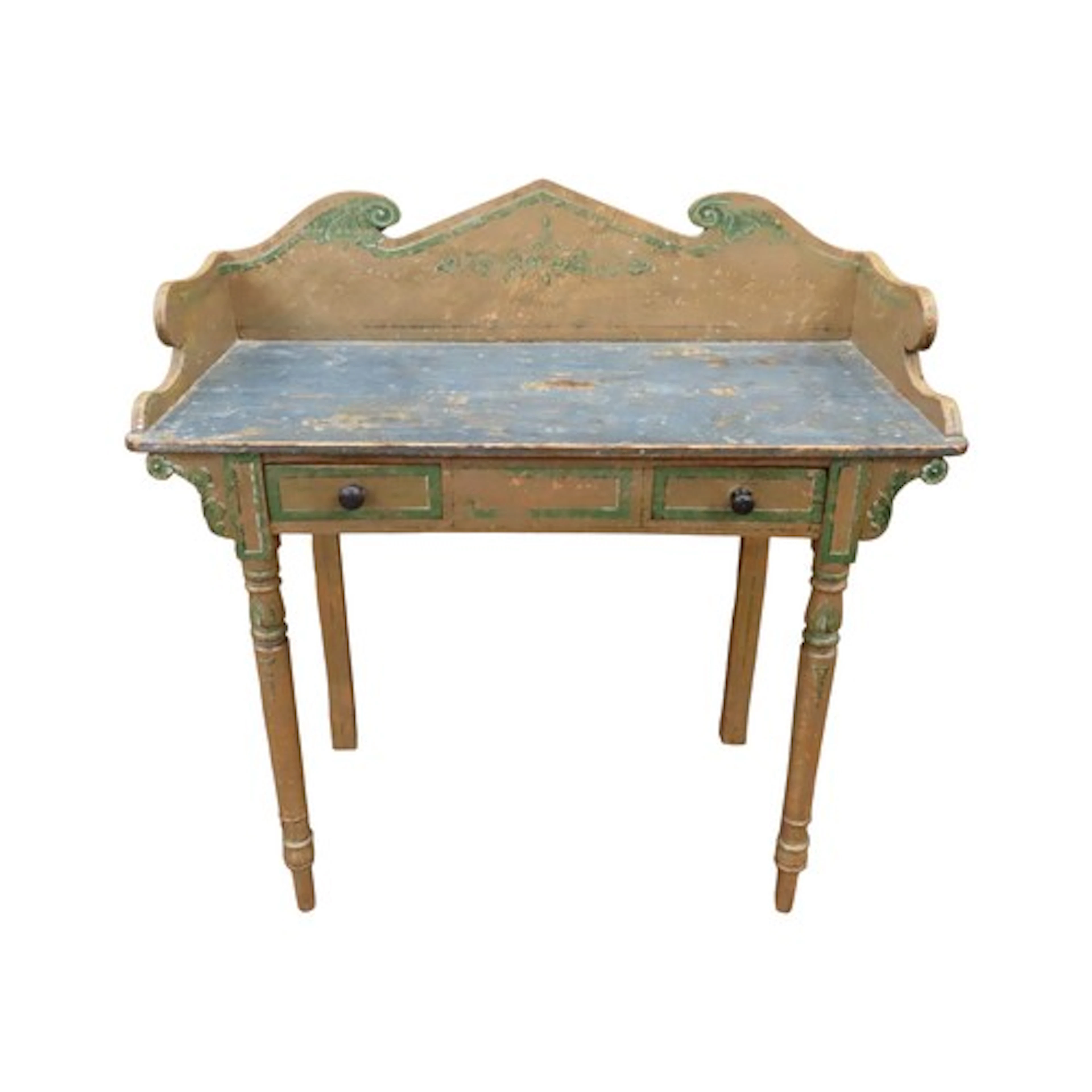A Regency pine washstand or side table with a raised and sha...