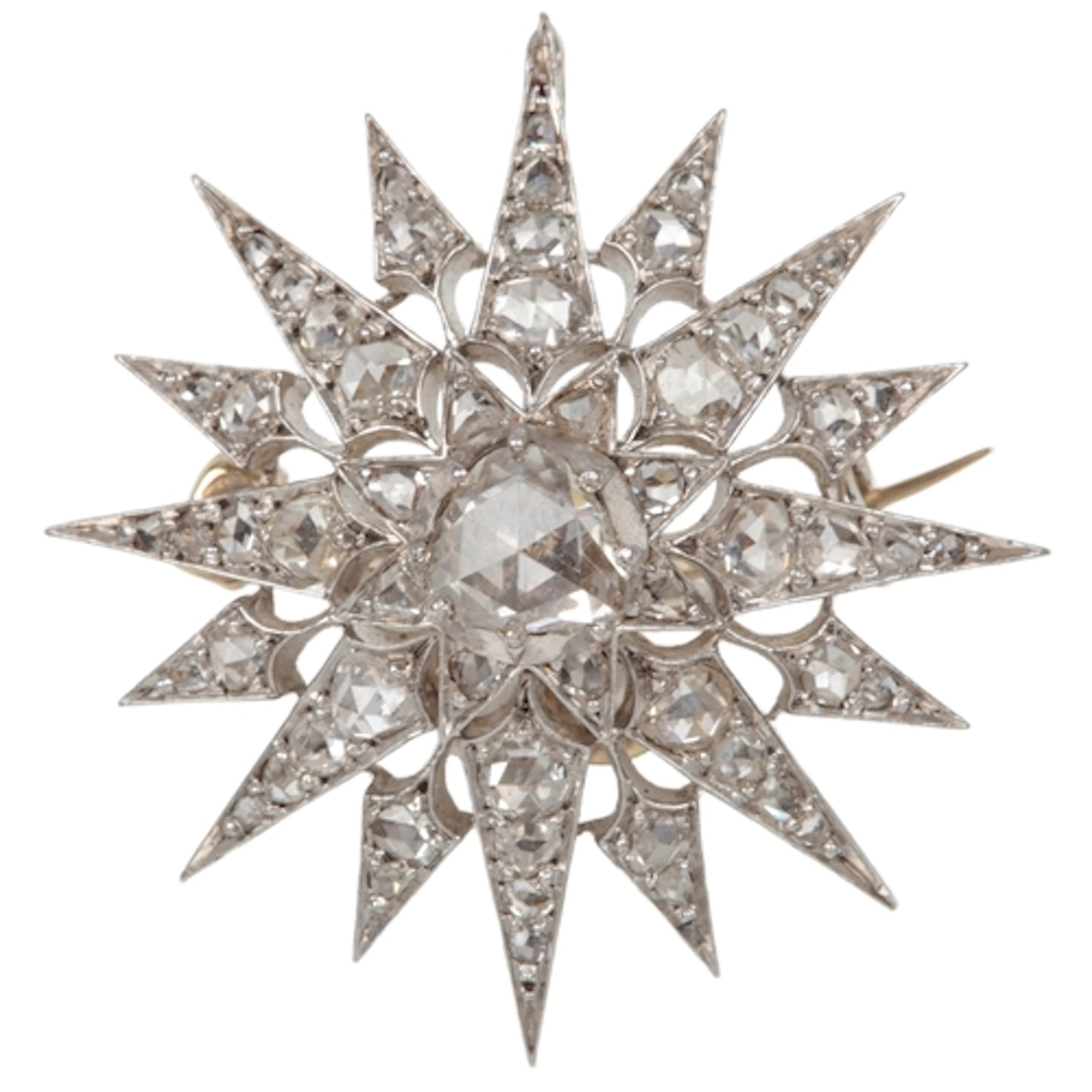 A Victorian diamond brooch, late 19th century, designed as a...