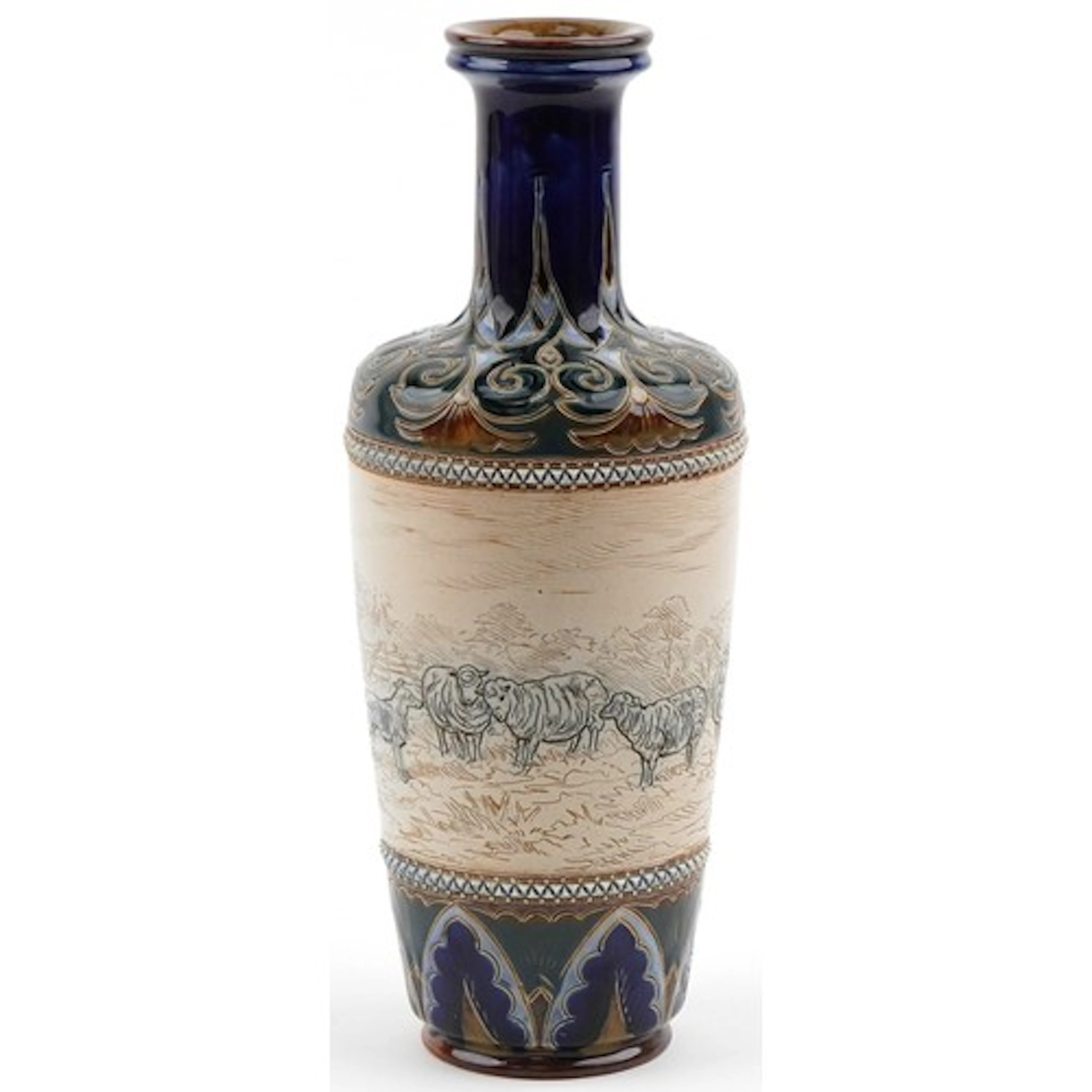 Hannah Barlow for Royal Doulton, Art Nouveau stoneware vase ...