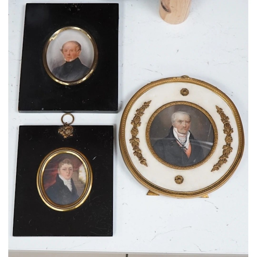 Continental School (19th. C), portrait miniature of a gentle...