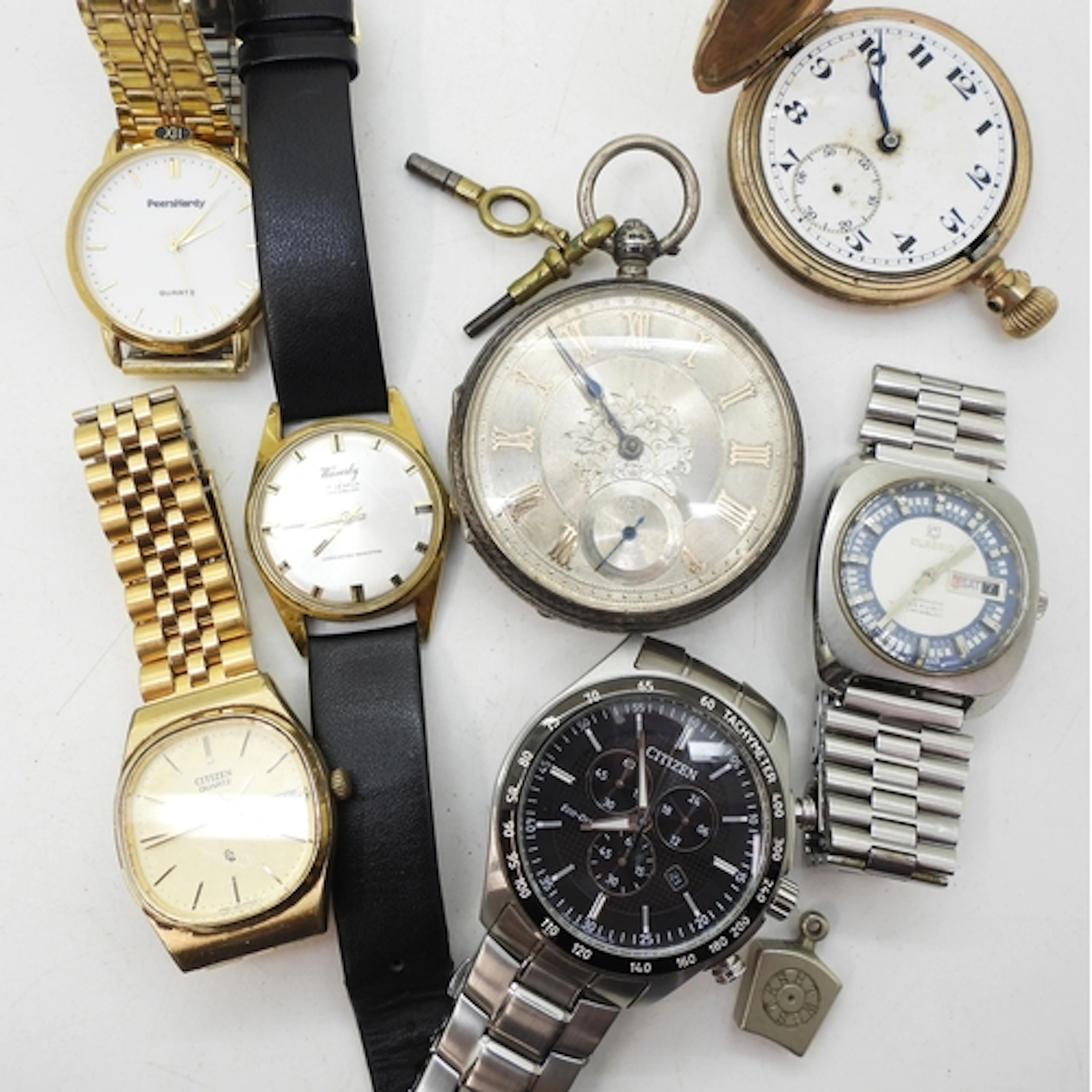 A large silver open face pocket watch with Chester hallmarks...
