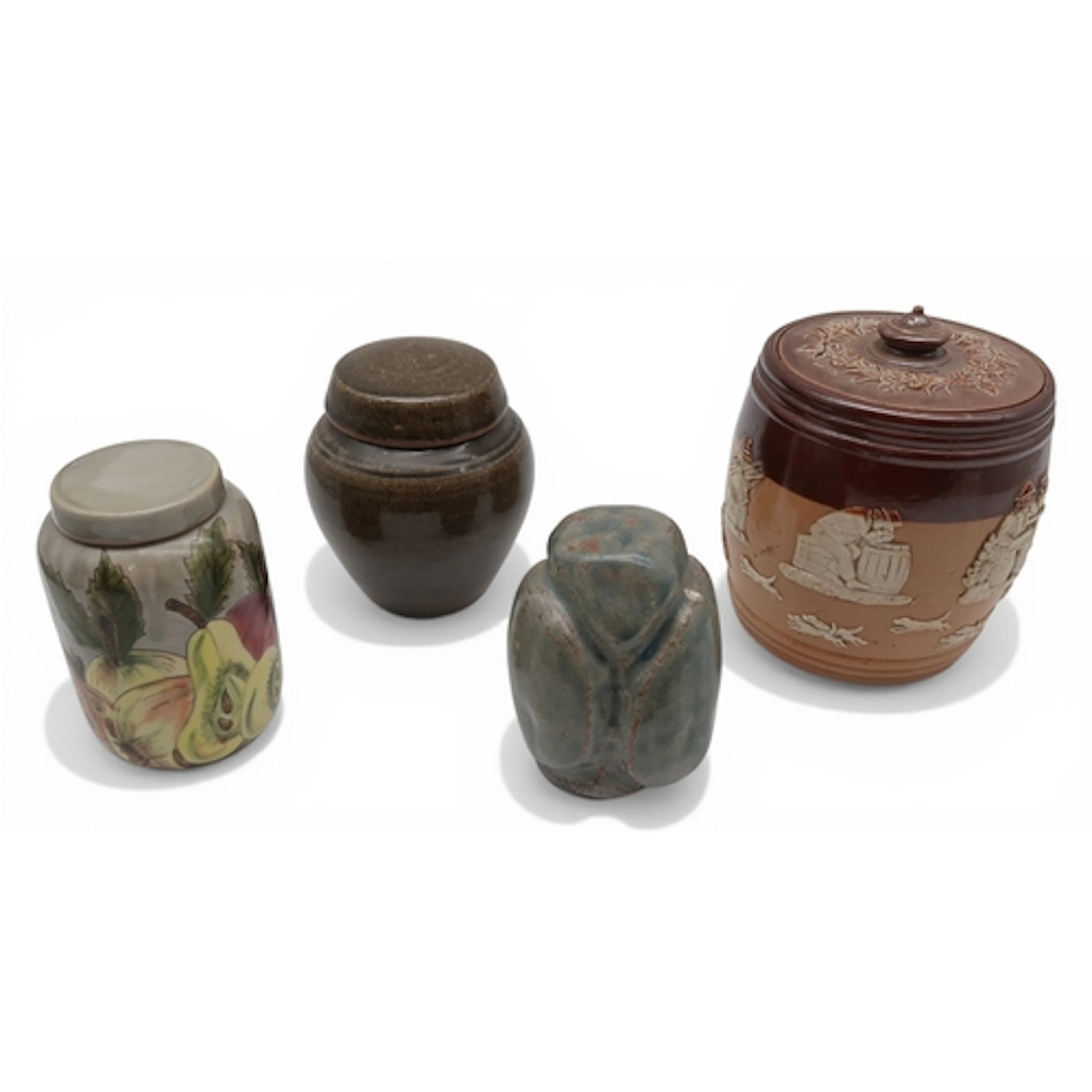 A Cobridge Stoneware pot and cover, a Nic Harrison Trelowarr...